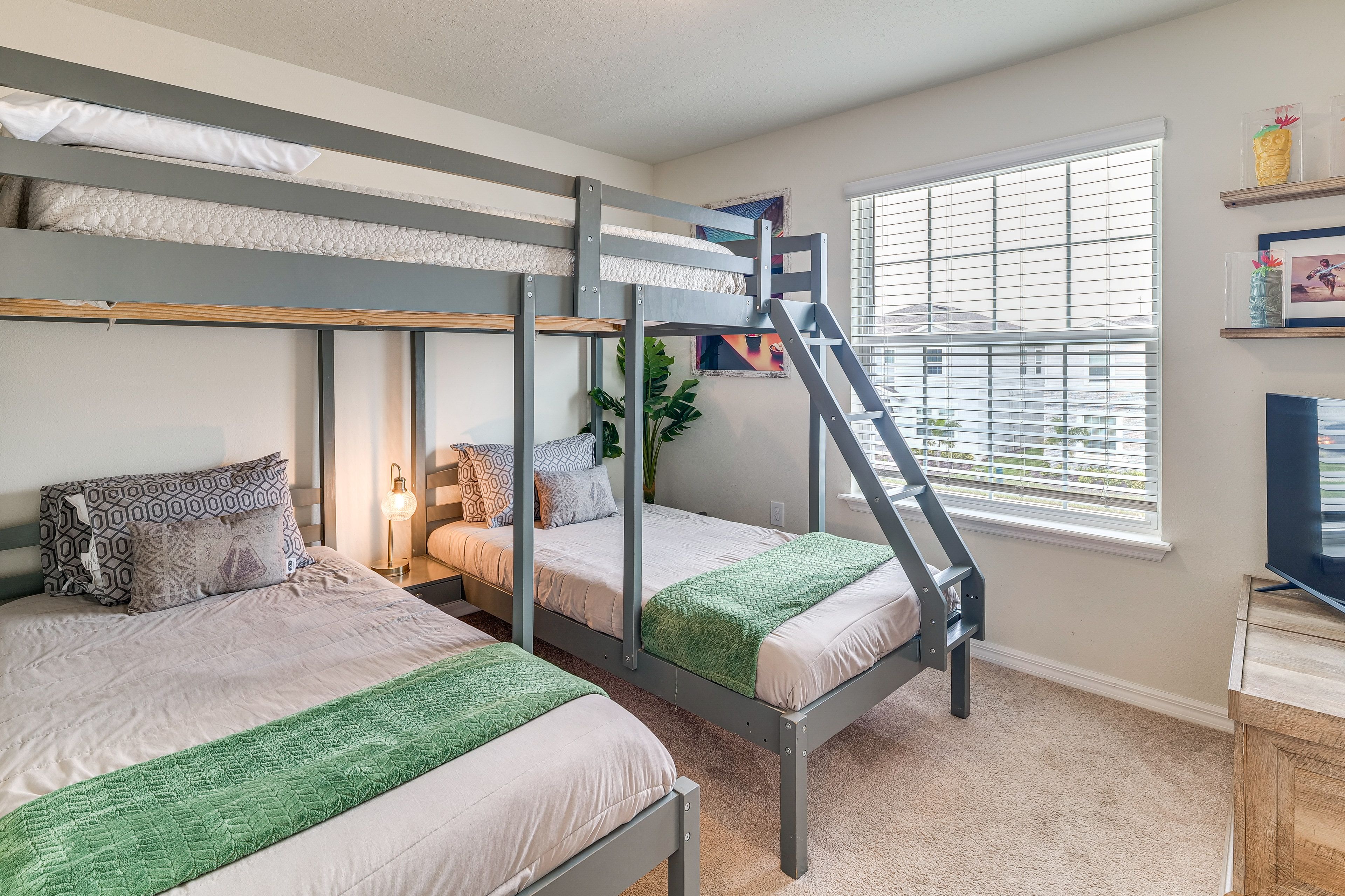 Bedroom 2 | 2 Twin Beds | Lofted Full Bed | 2nd Floor