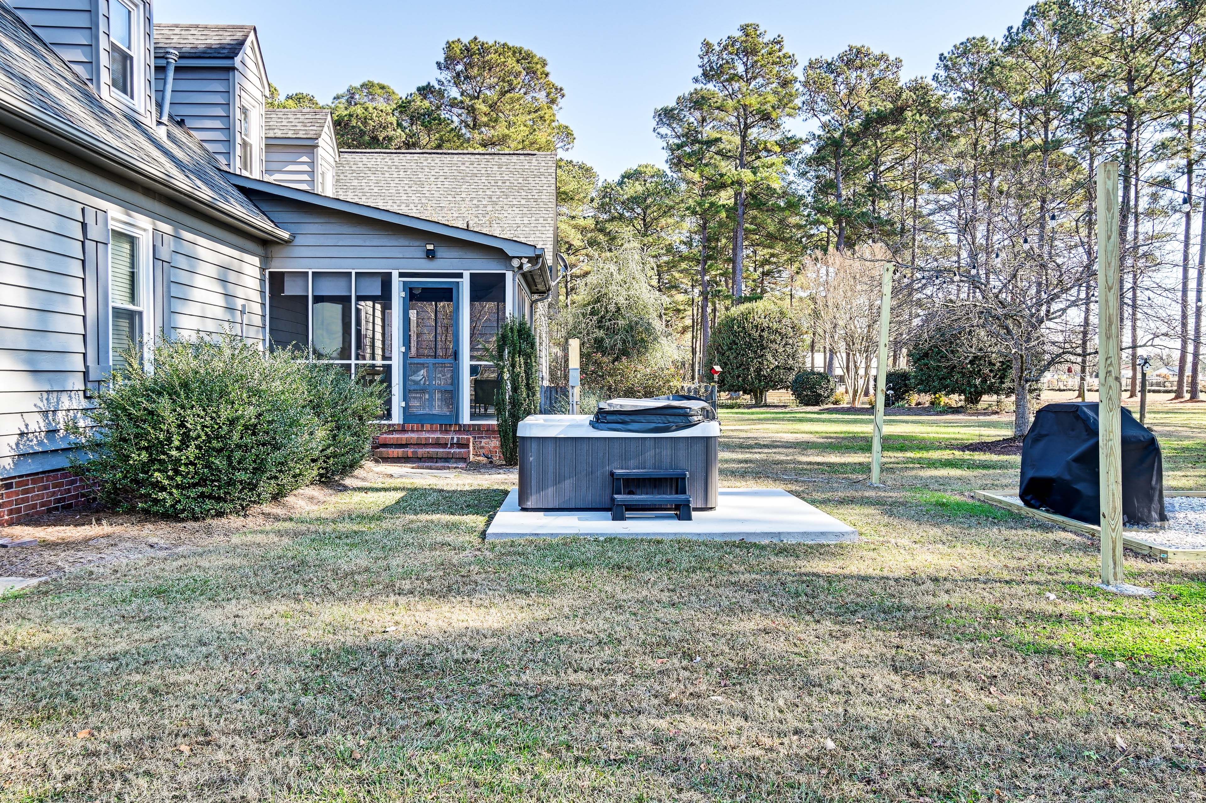 Back Exterior | Private Hot Tub