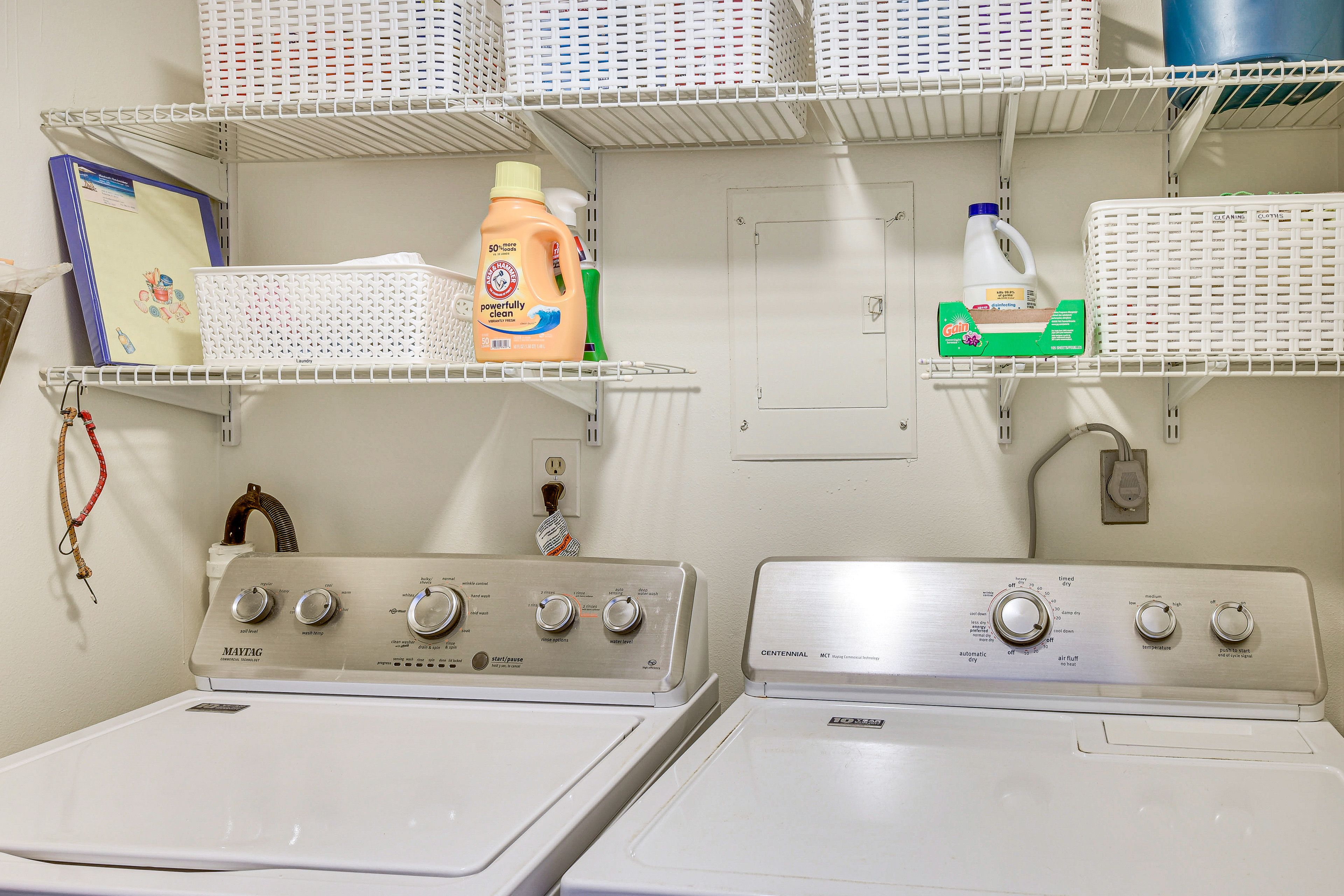 Laundry Area | Washer/Dryer | Hangers | Iron/Board | Trash Bags/Paper Towels