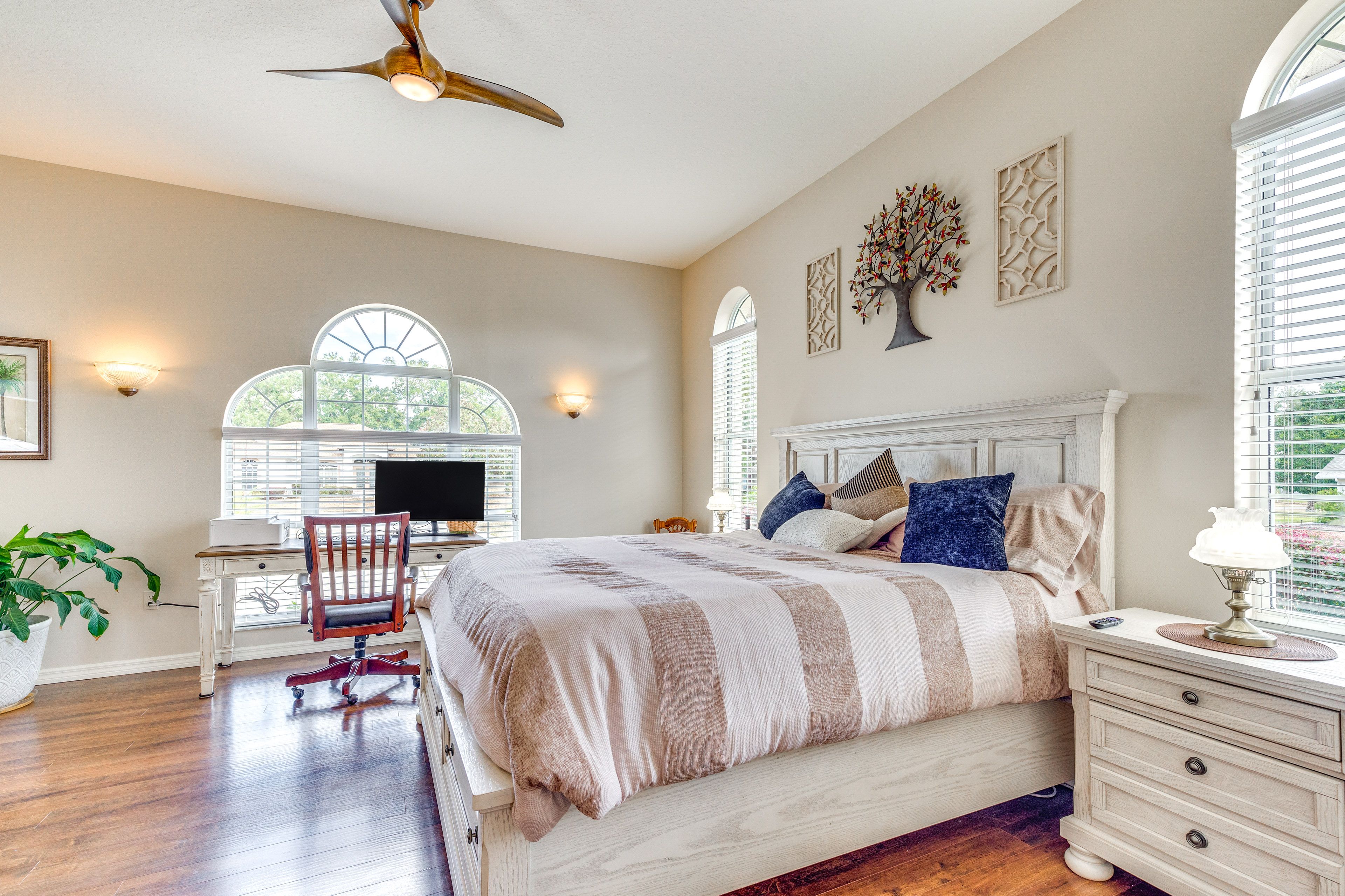 Bedroom 1 | King Bed | Queen Murphy Bed | Smart TV | Home Office Space