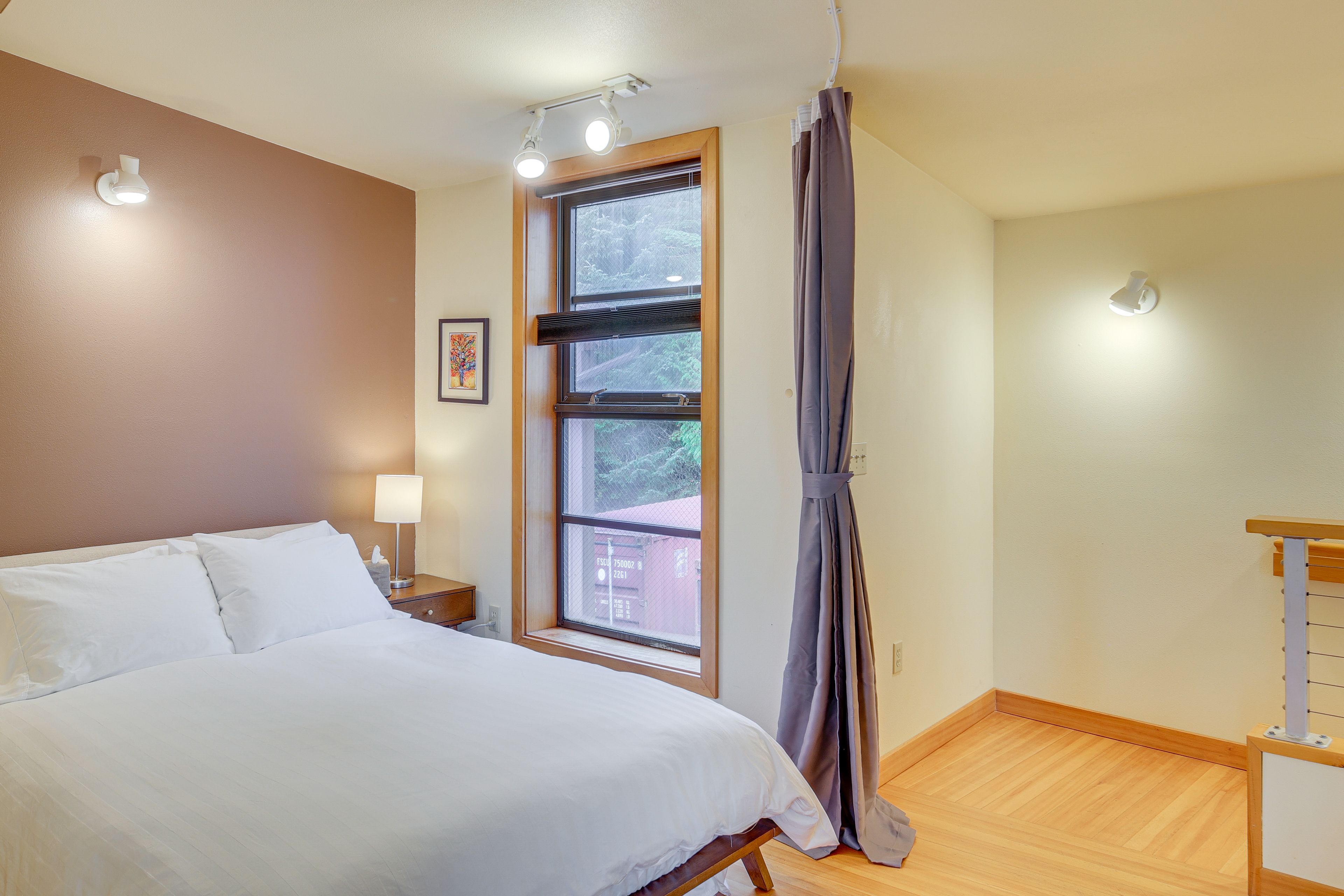 Bedroom 1 (Curtain Partition) | Queen Bed | Smart TV | Main Floor