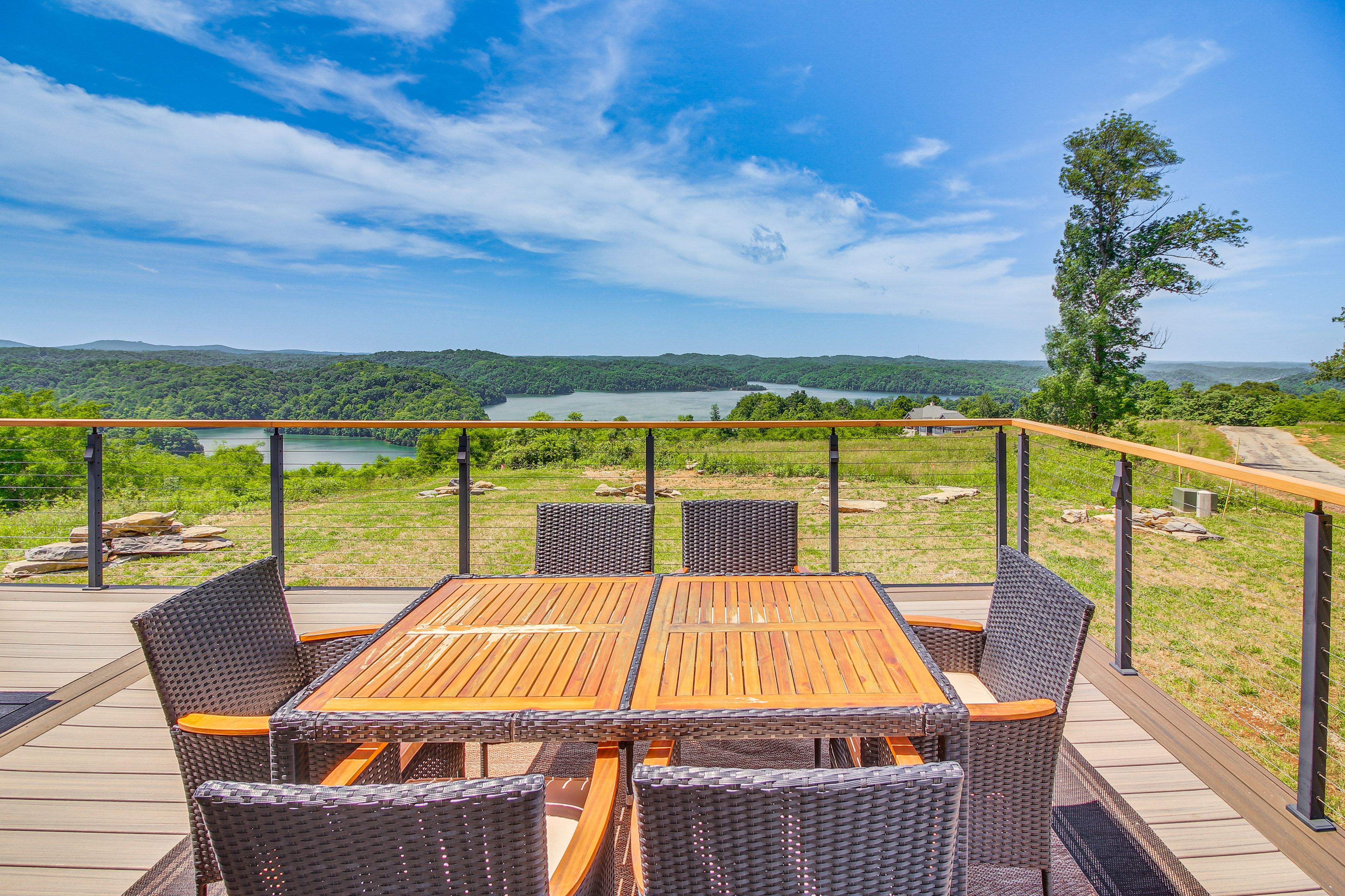 Furnished Deck | Lake Views | Fire Pit Table | Outdoor Seating & Dining