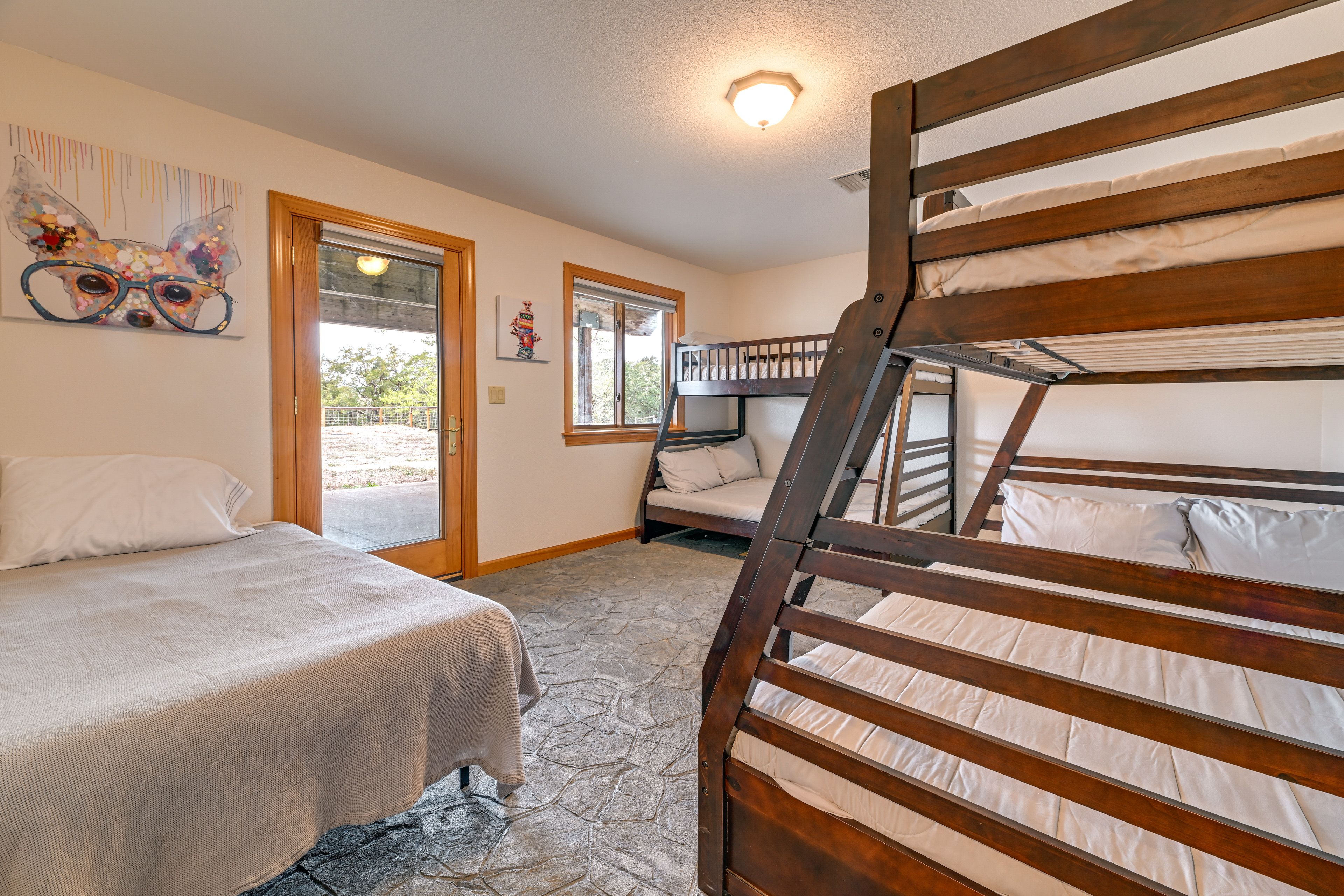Bedroom 4 | Lower Level | 2 Twin/Full Bunk Beds | Full Bed | Patio Access