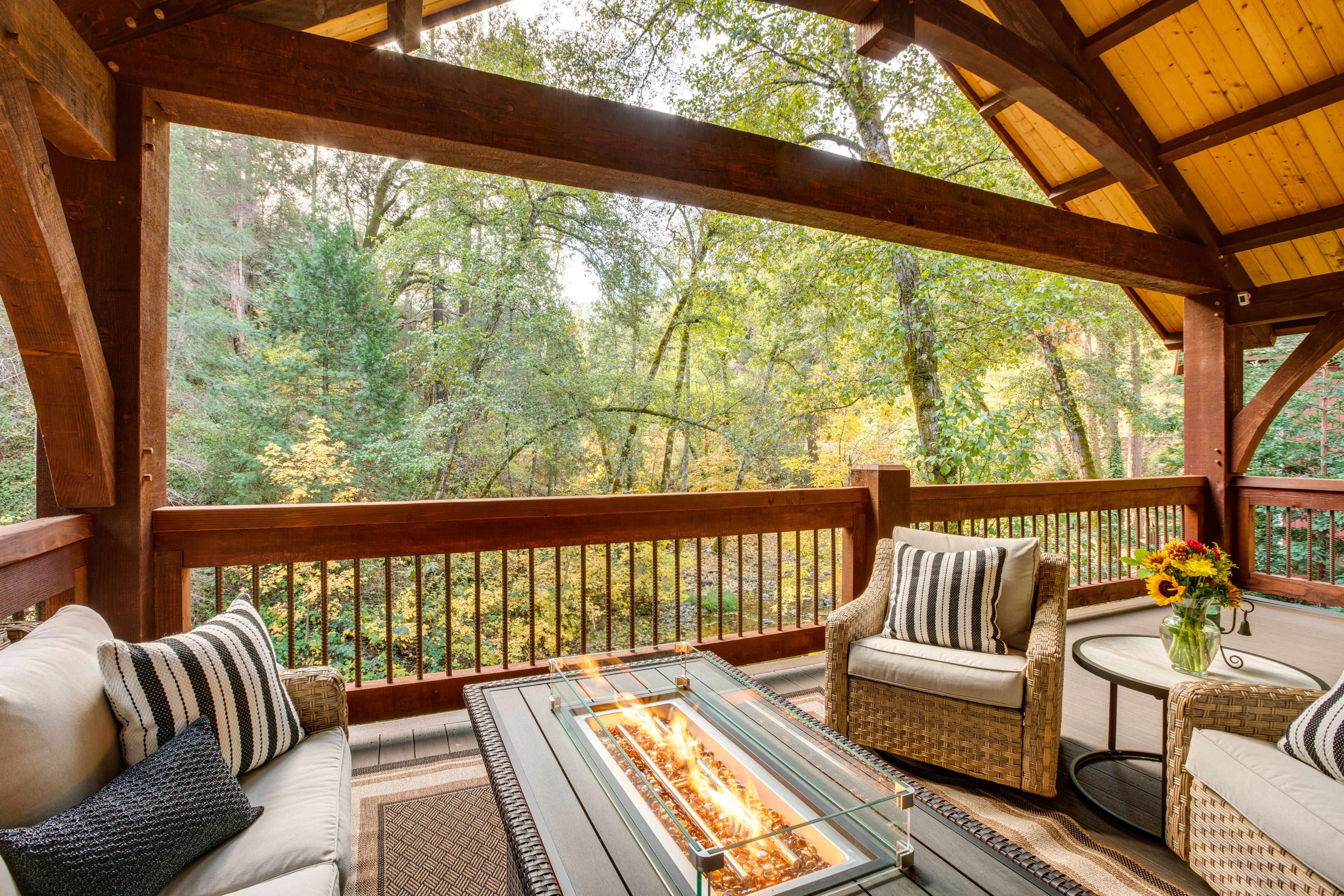 Lower Deck | Hot Tub | 2 Propane Fire Pits | Gas Grill | Creek Views