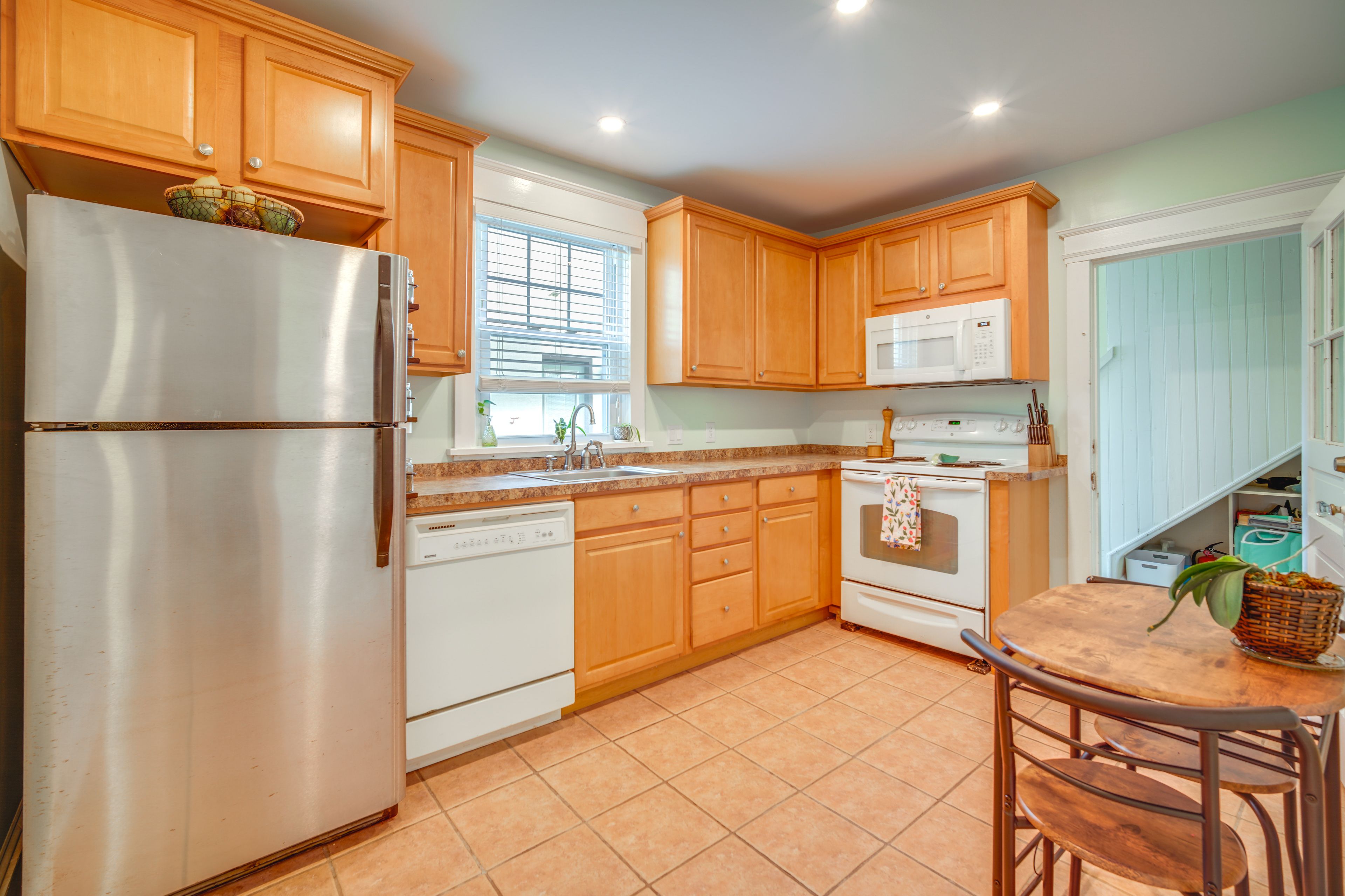 Kitchen | 2 Window A/C Units | Central Heating