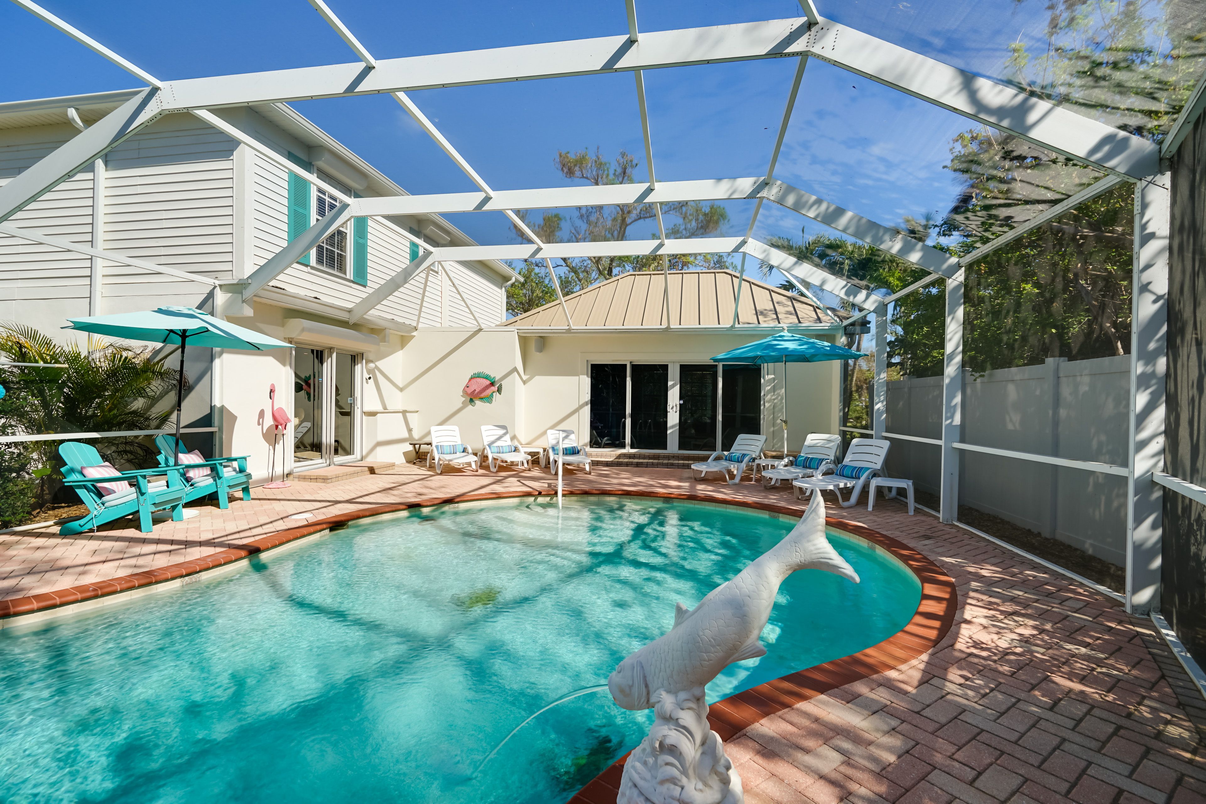 Screened Heated Pool | Lounge Chairs