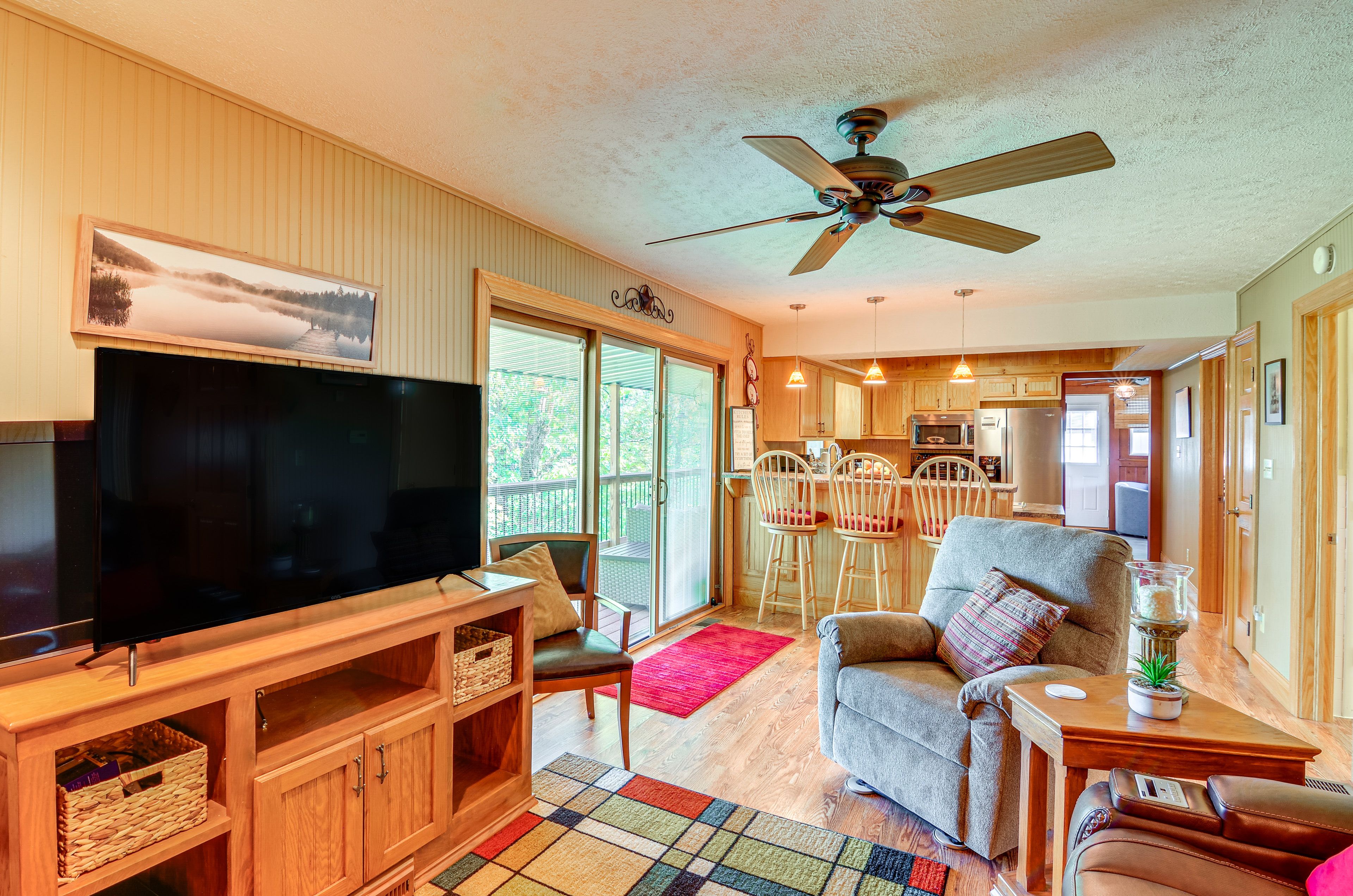 Living Room | Central A/C & Heat | Single-Story Cabin