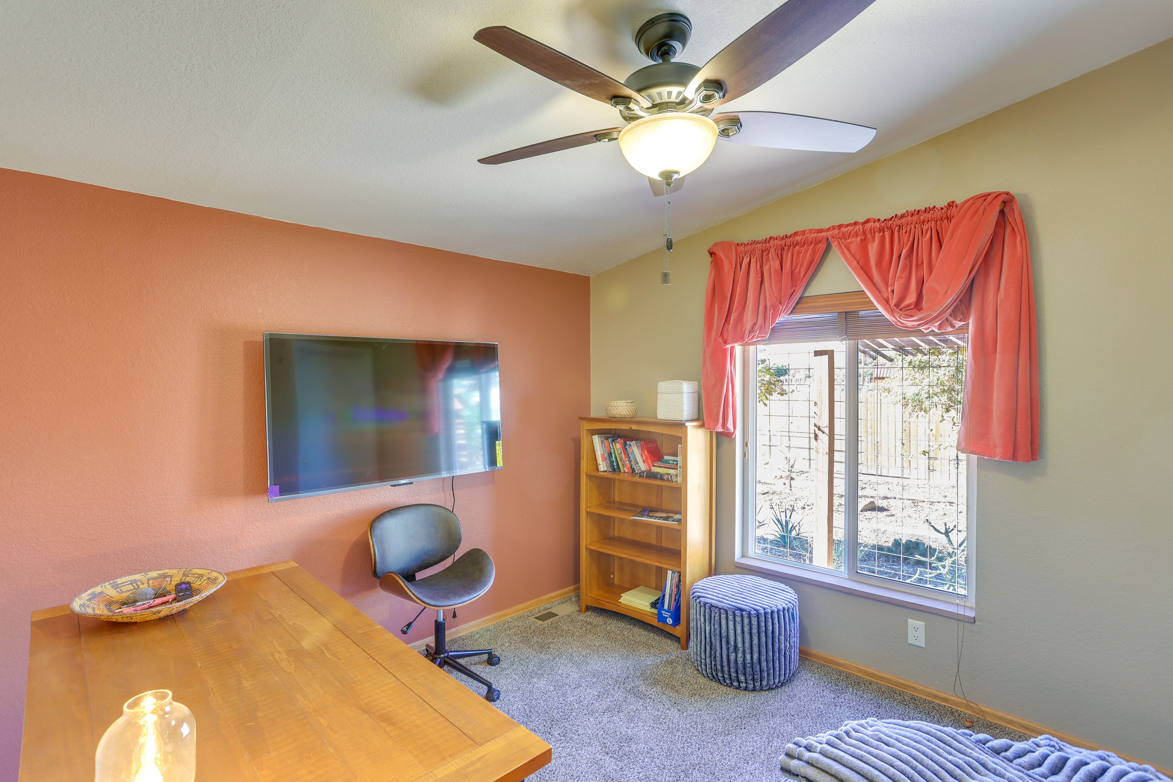 Office | 55" Flat-Screen TV | Dedicated Workspace | 2 Lovesac Beanbag Pieces