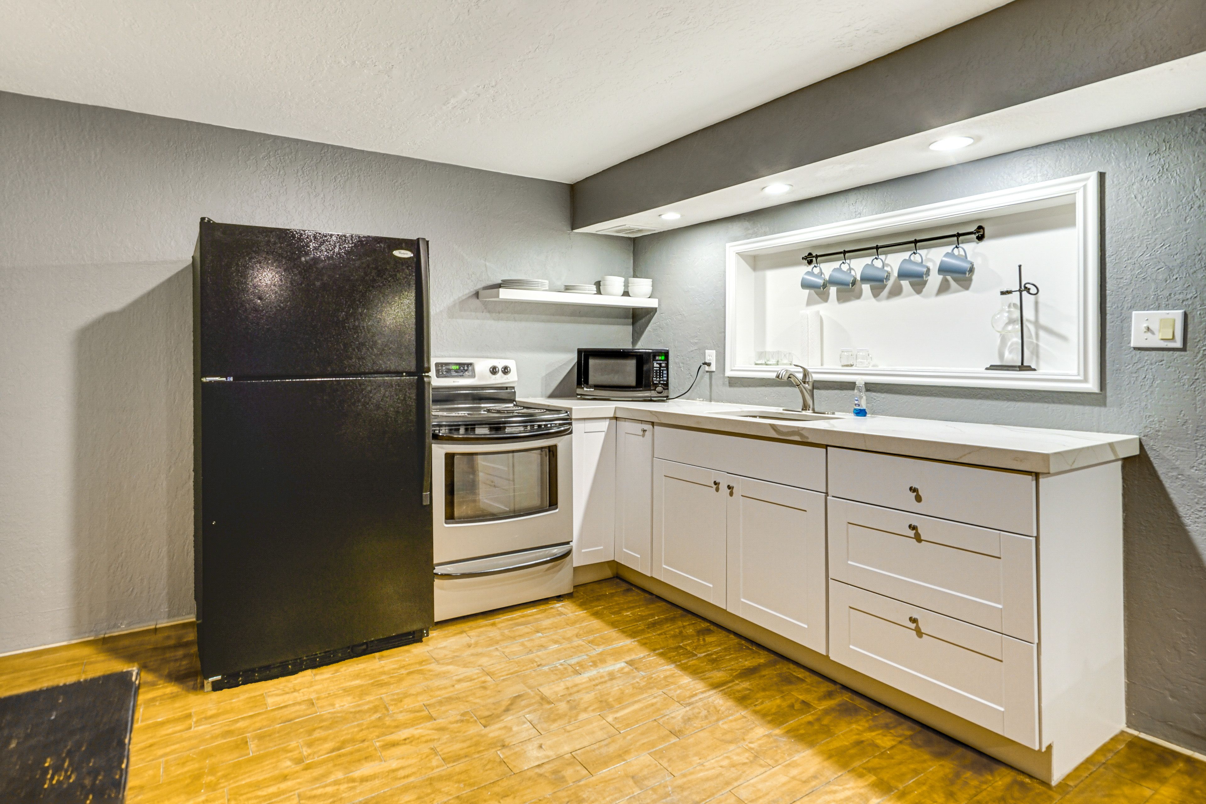 Downstairs Kitchen | Lower Level | Drip Coffee Maker | Microwave