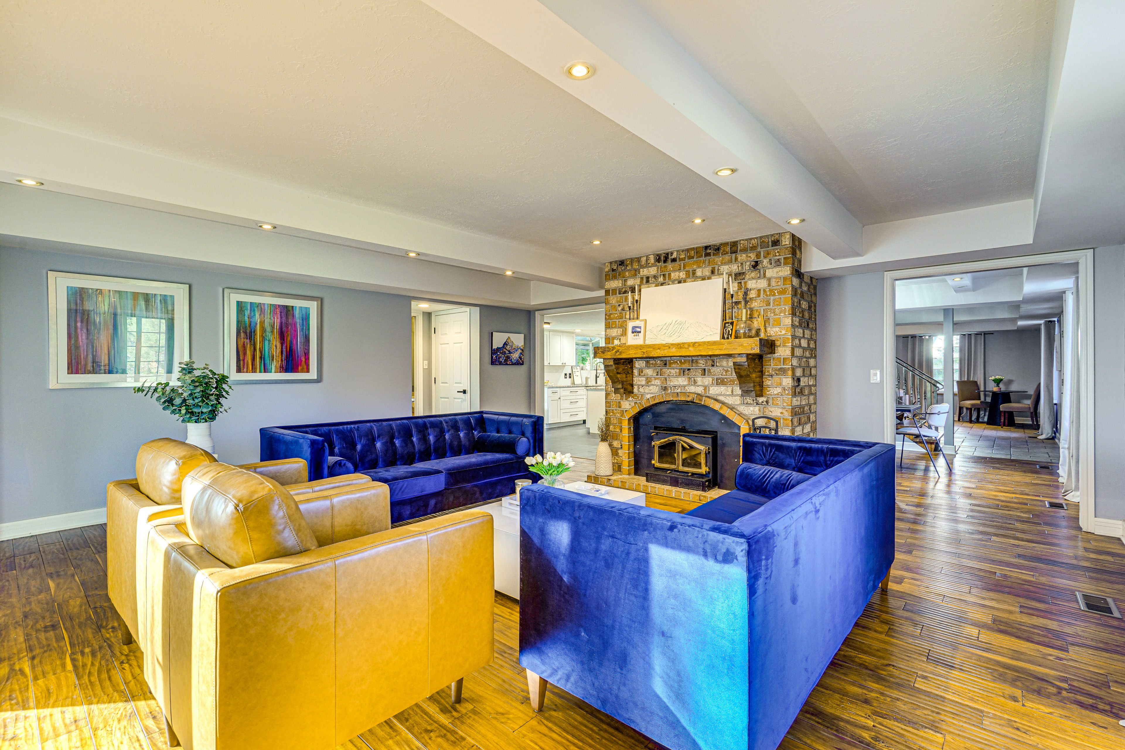 Living Room | Main Level | Fireplace | Central A/C & Heating