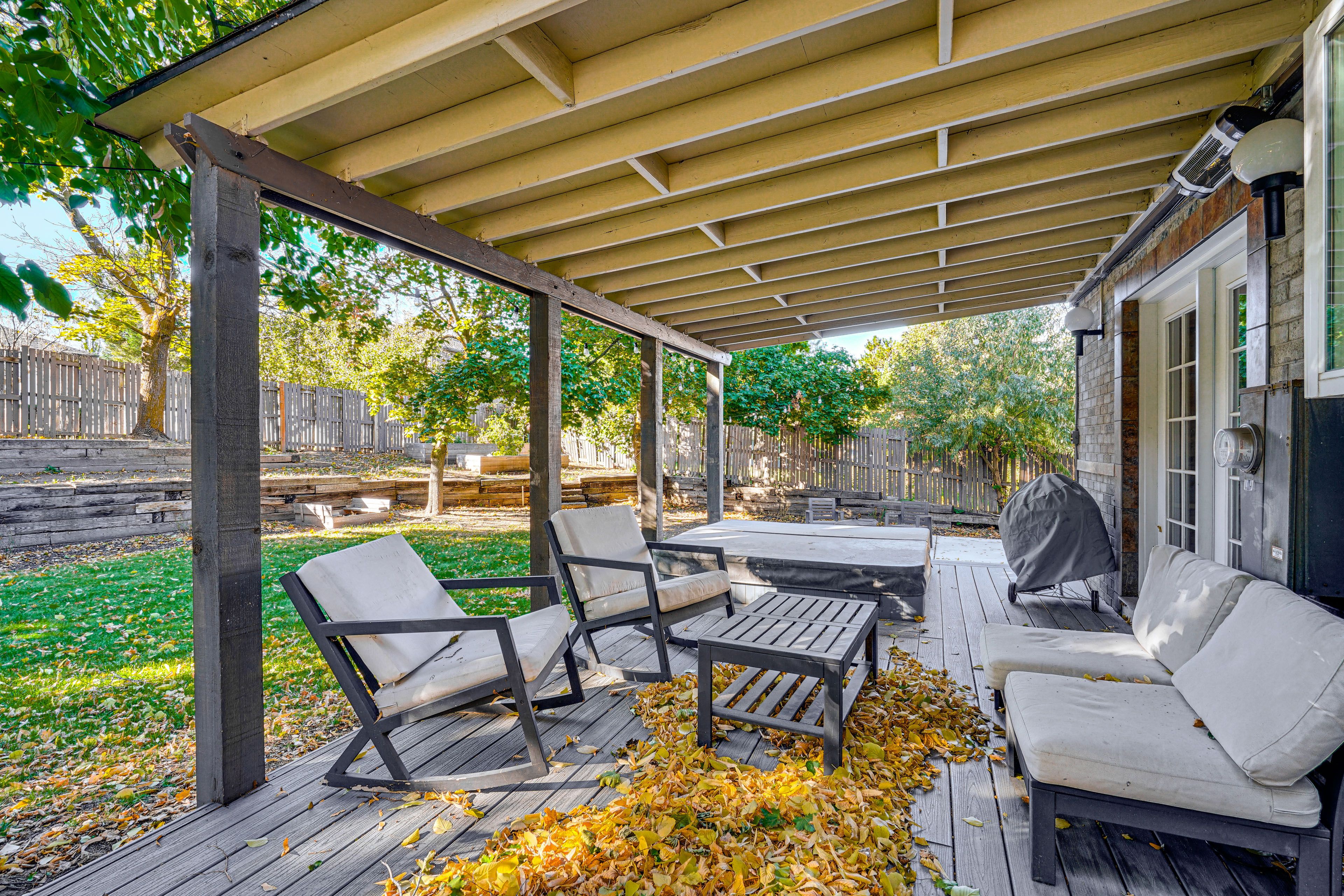 Covered Deck | Seating | Charcoal Grill