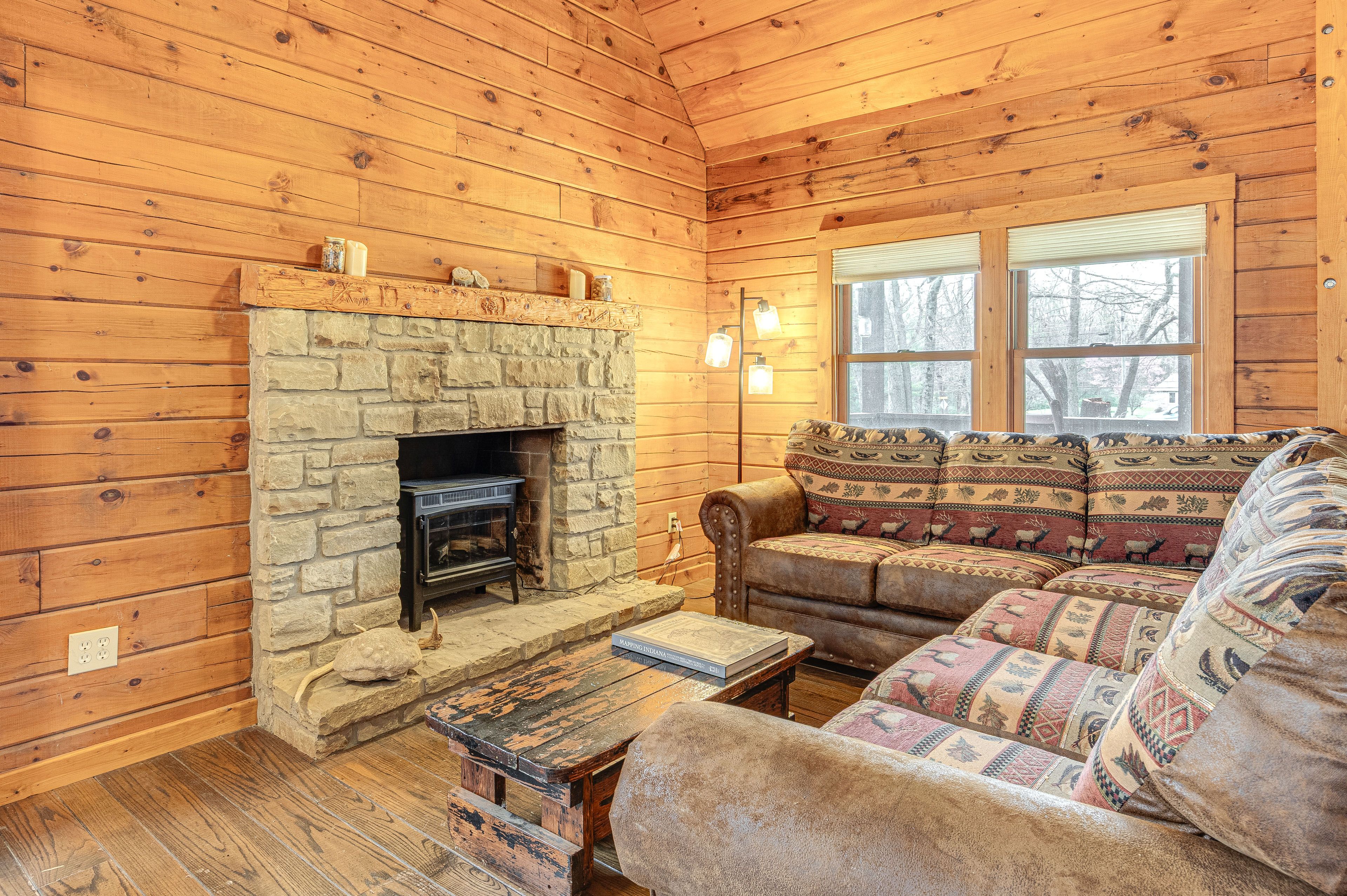 Property Interior | 2-Story Cabin | Free WiFi | Central A/C & Heating
