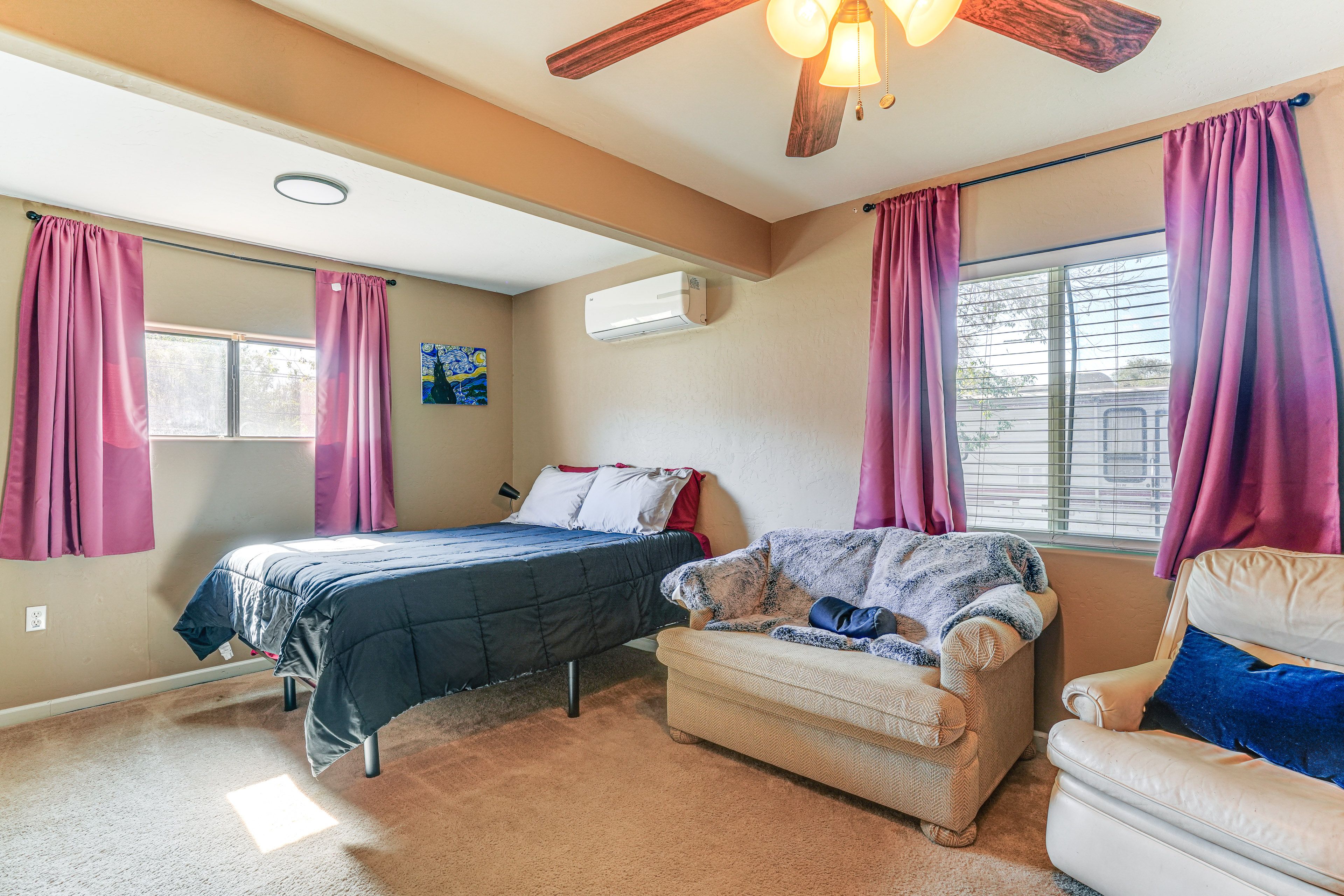 Bedroom 1 | Queen Bed | Twin Sleeper Sofa | Smart TV | Office Desk
