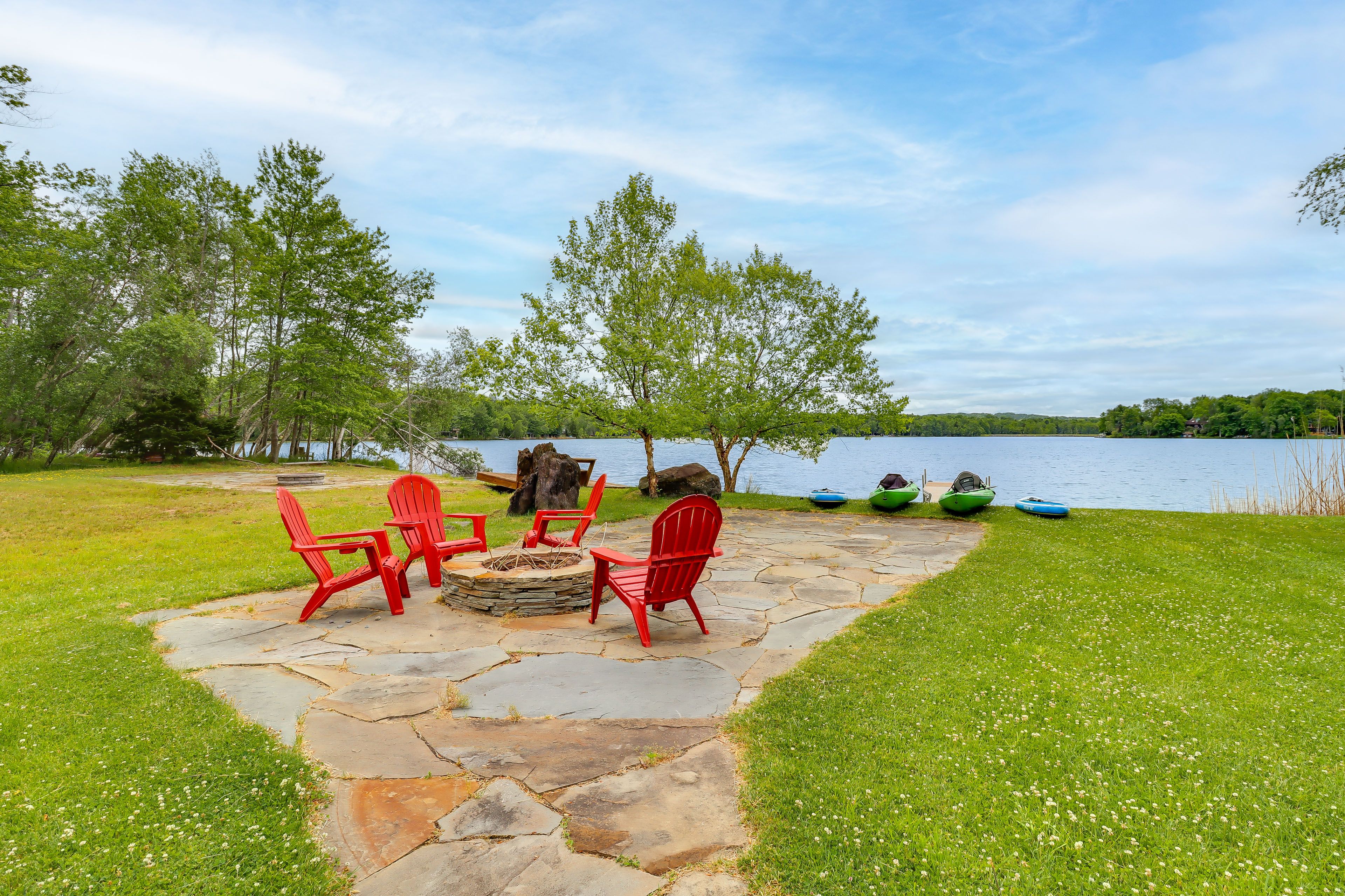 Pocono Lake Vacation Rental | 3BR | 2BA | 1,579 Sq Ft | Stairs Required