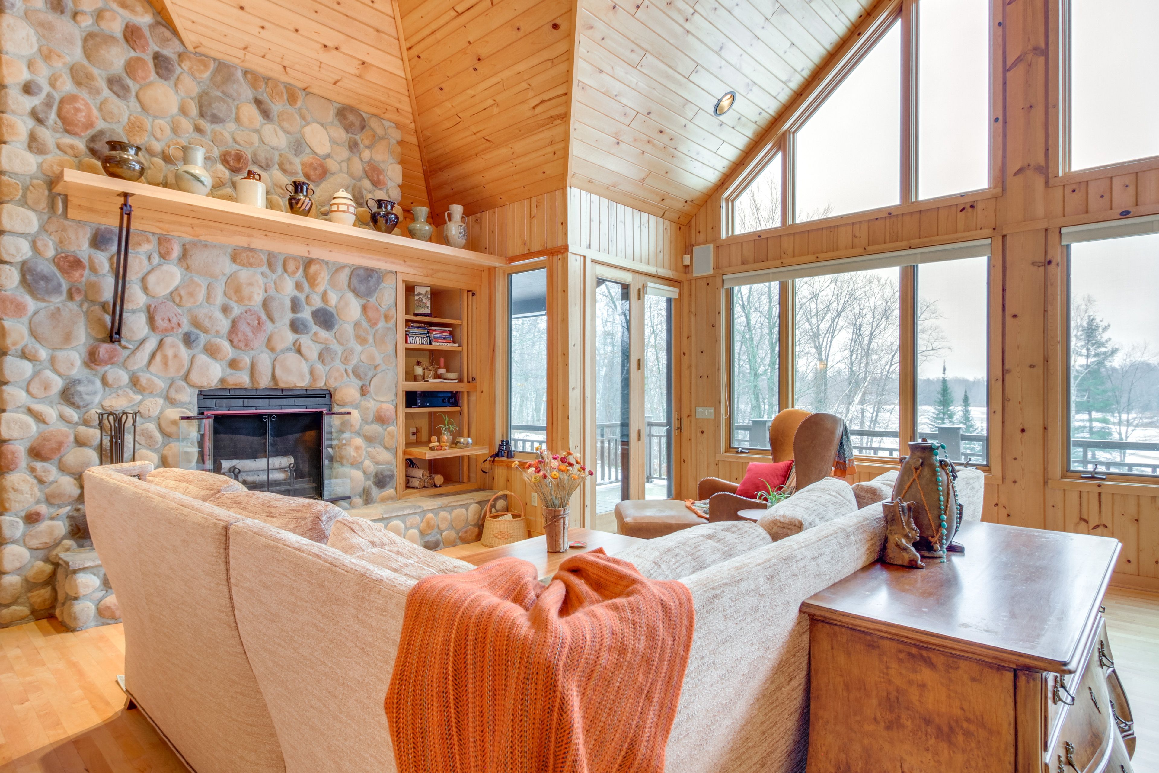 Living Area | Wood-Burning Fireplace | Main Floor