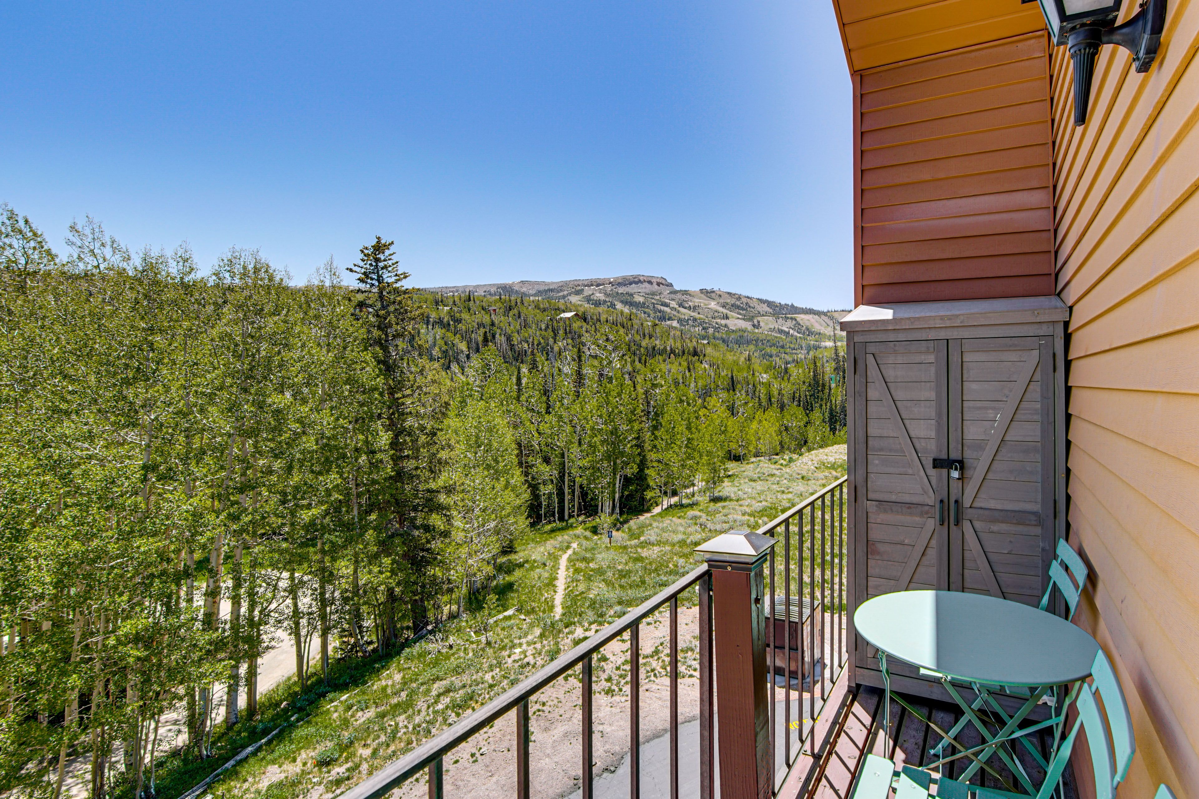 Balcony | Mountain Views | Direct Trail Access