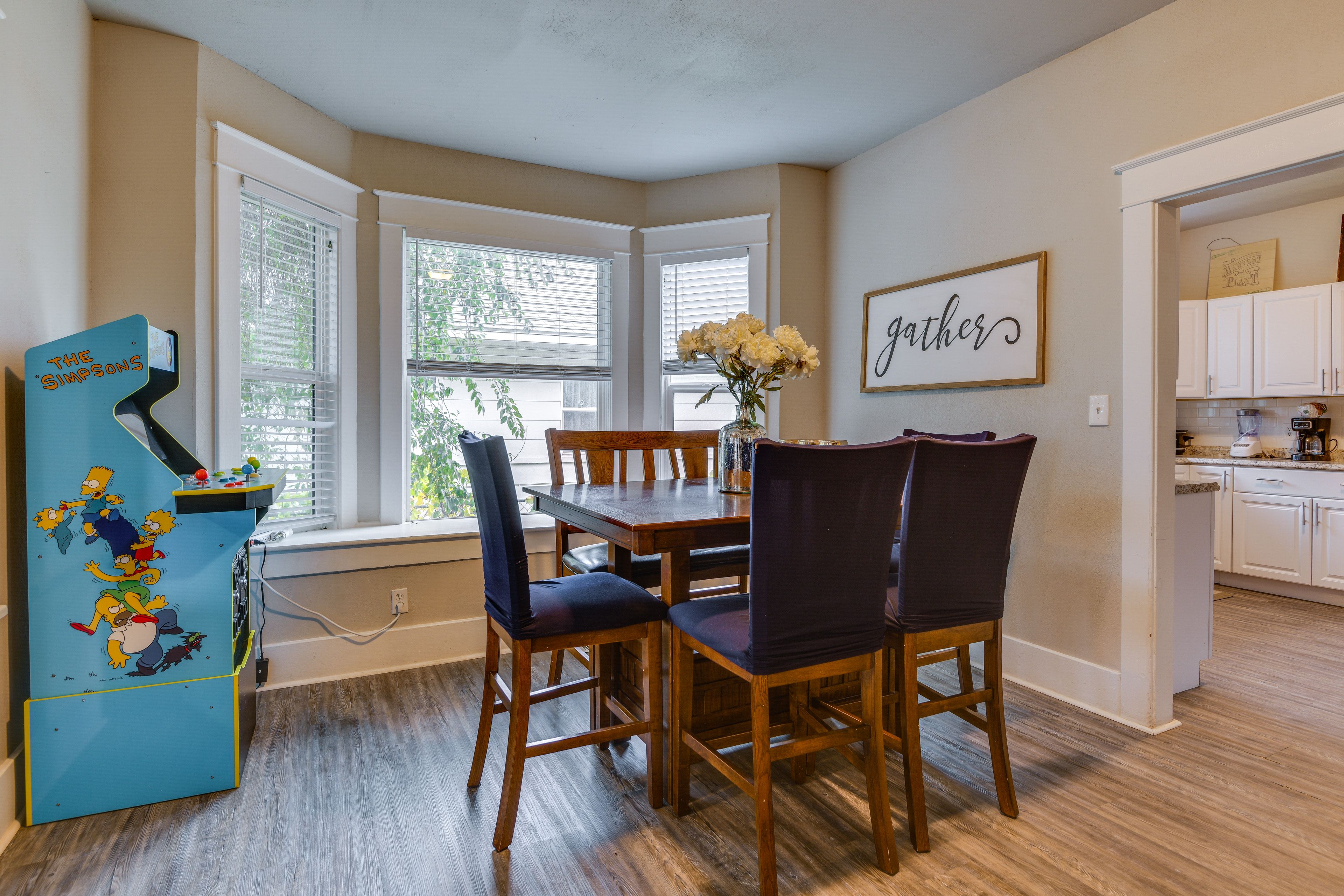 Dining Area | 3 Arcade Machines | Vintage Candy Dispenser