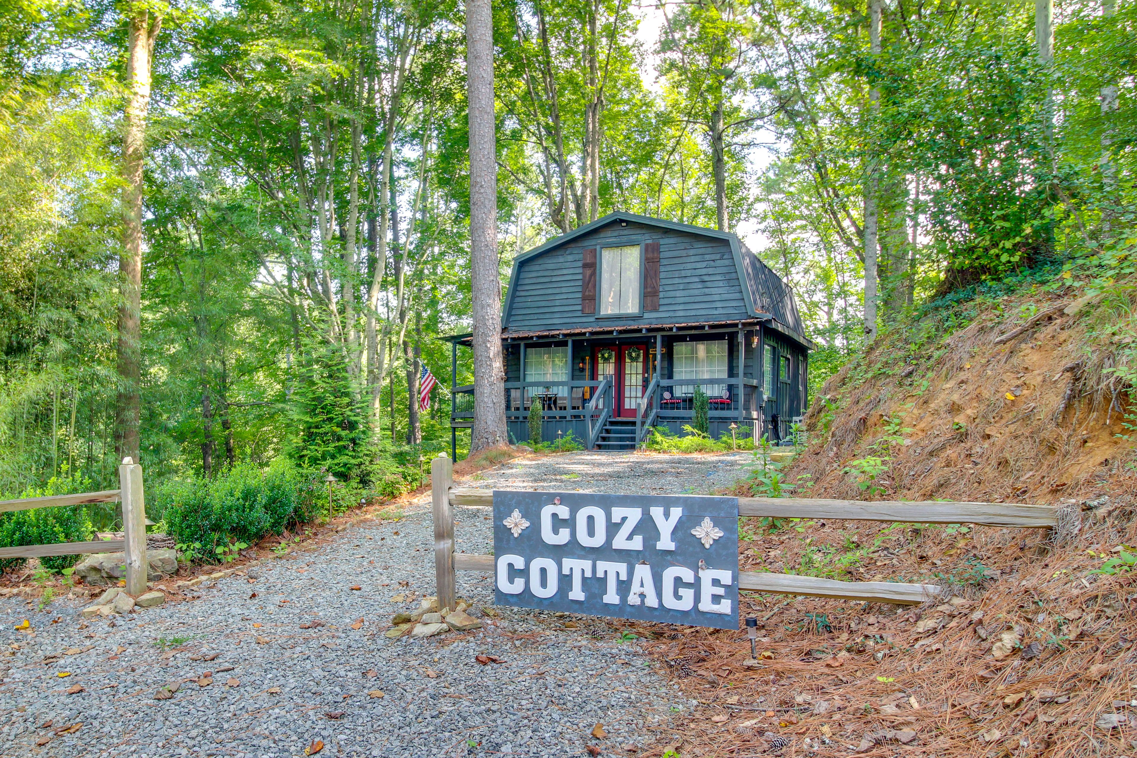 Exterior | 2-Story Cottage | Peaceful Wooded Surroundings