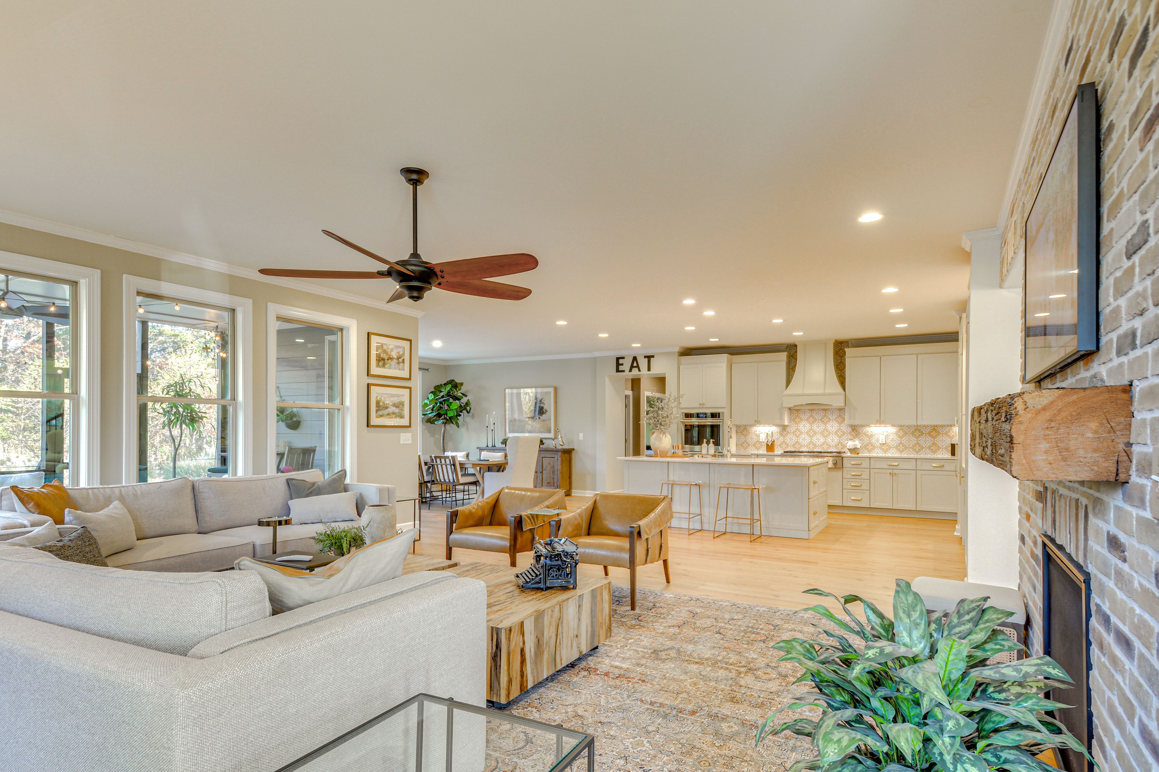 Living Room | 2-Story Home | Open Floor Plan | Central A/C & Heating