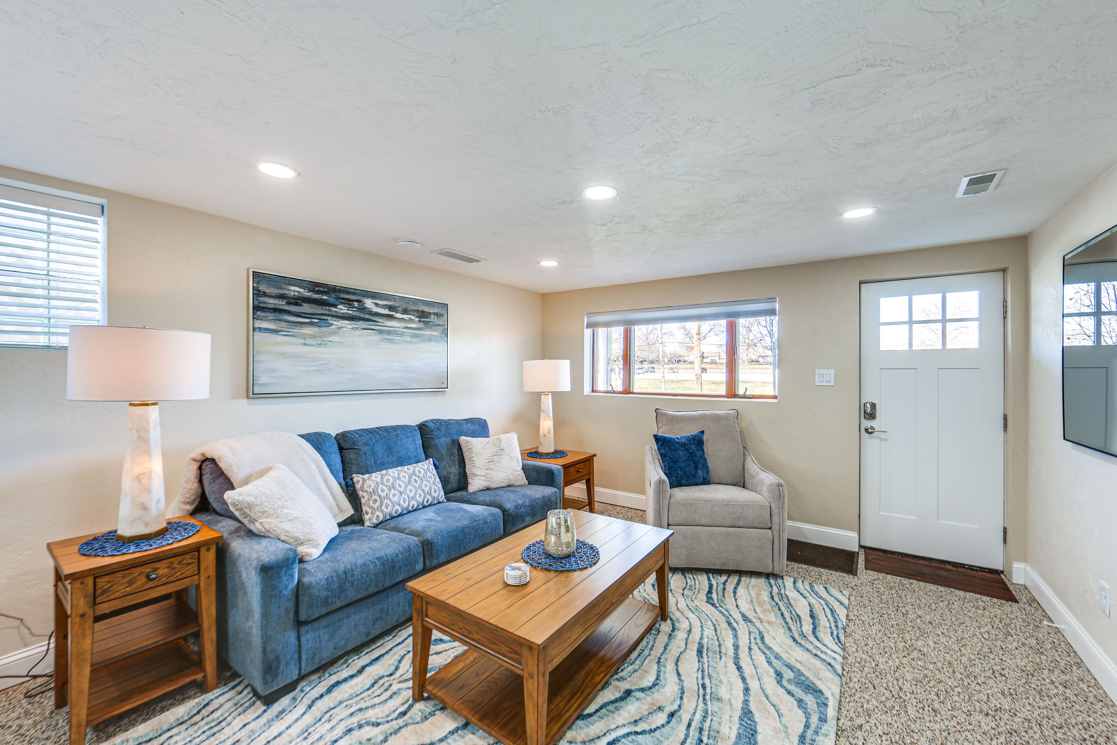 Living Area | Queen Sleeper Sofa | Single-Story Home