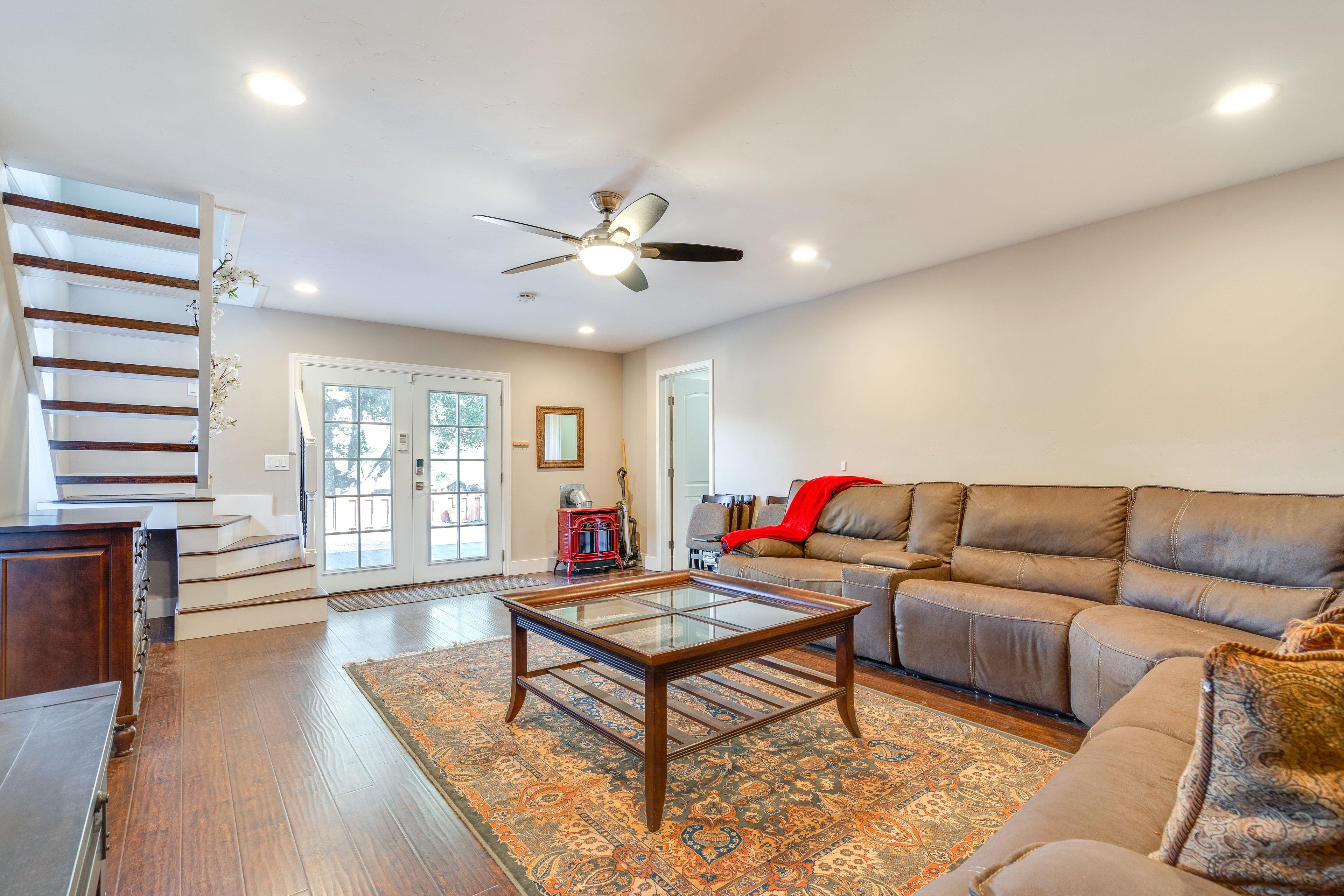 Living Area | Electric Fireplace | 1st Floor