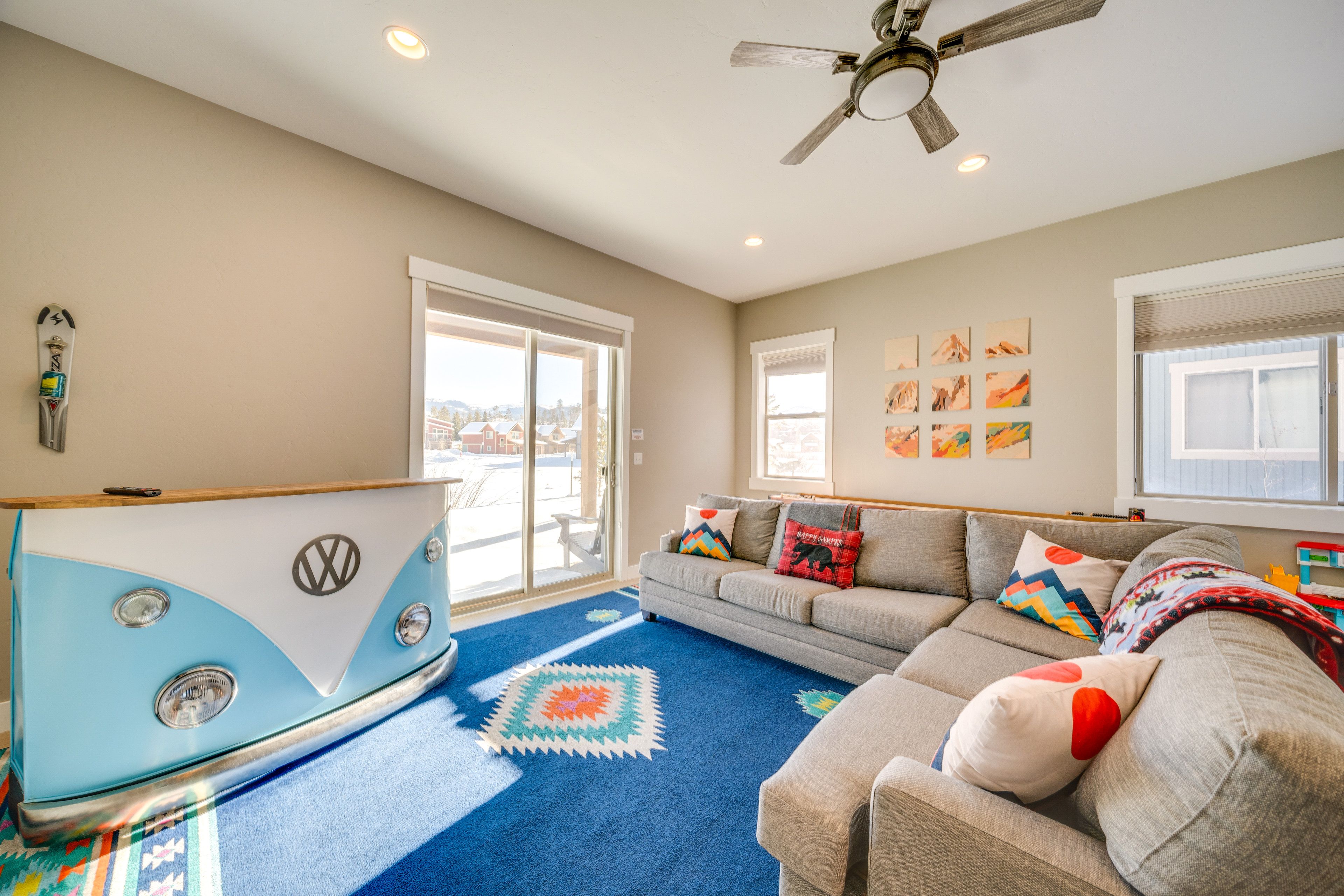 Basement Living Room | Queen Sleeper Sofa | Kids Toys | Basement Level