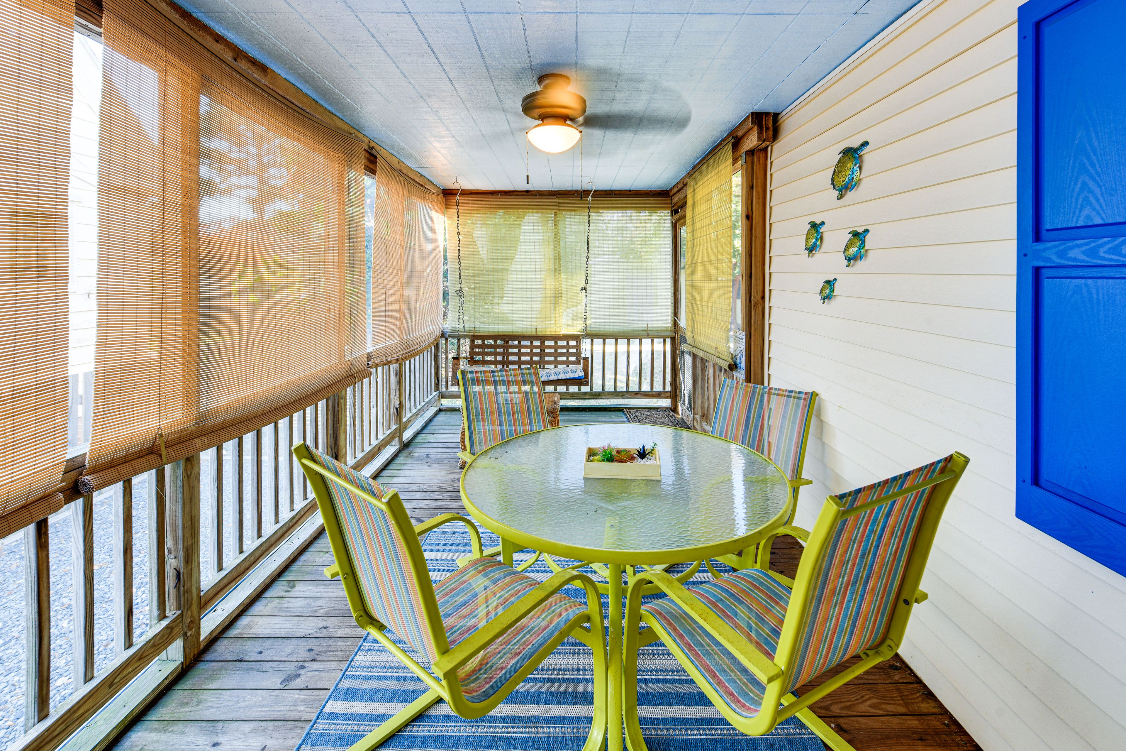 Screened Porch | Dining Area | Swing