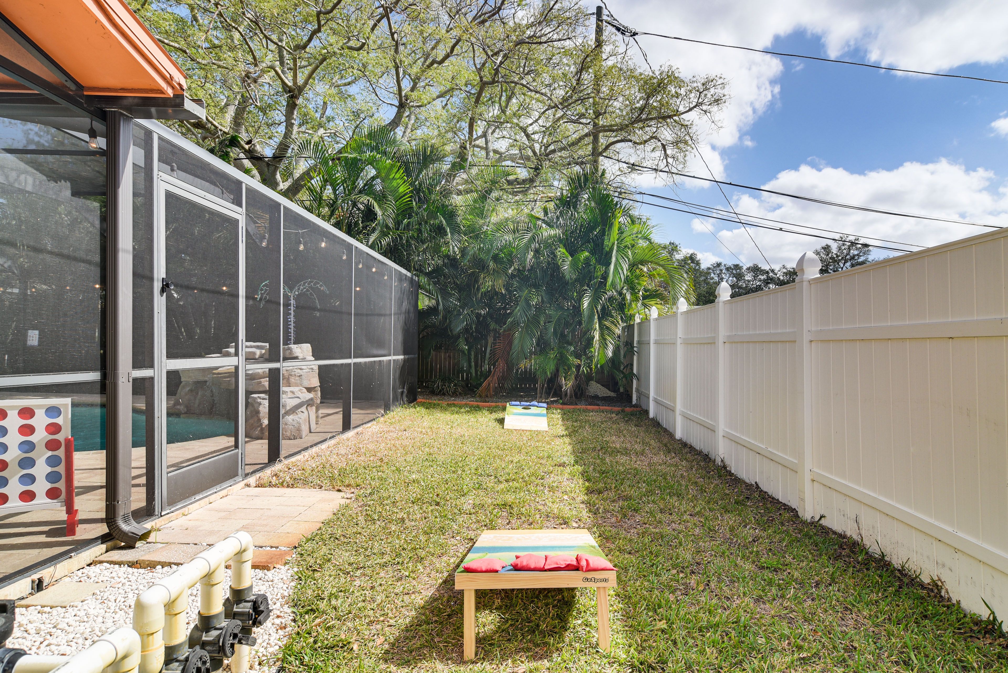 Private Backyard Area | Cornhole