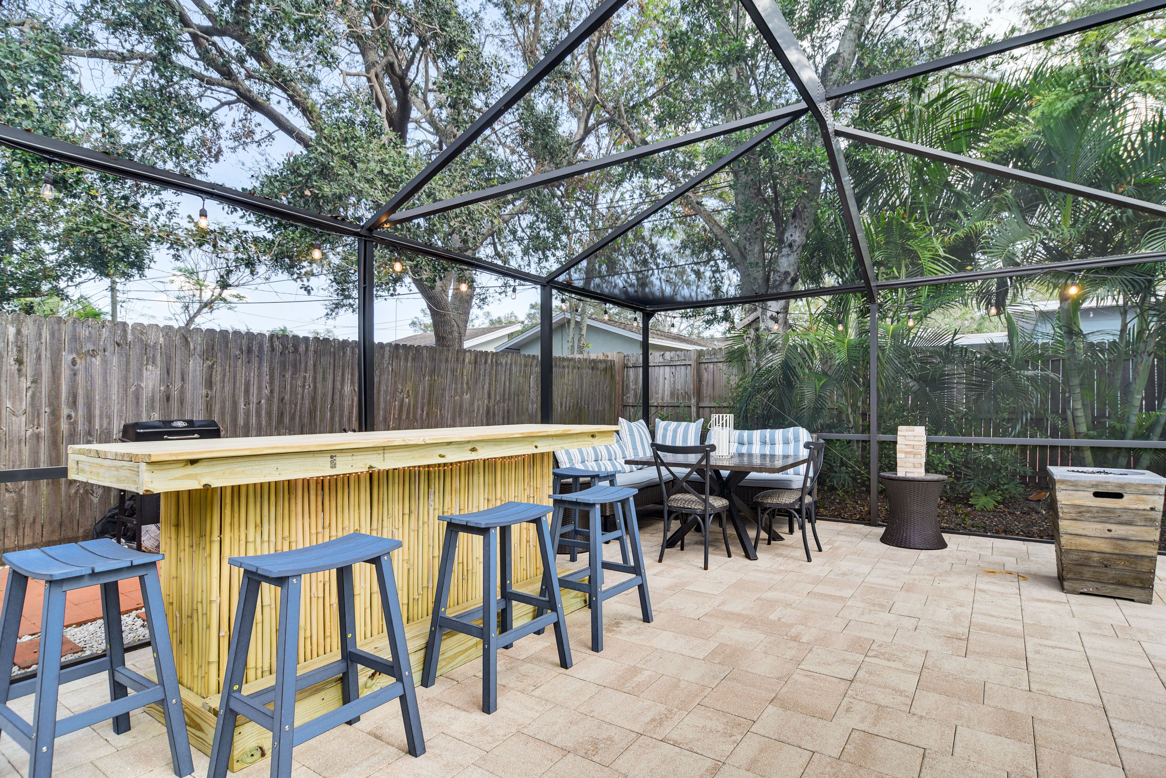Private Patio | Single-Story Home | Tropical Bar | Fire Pit