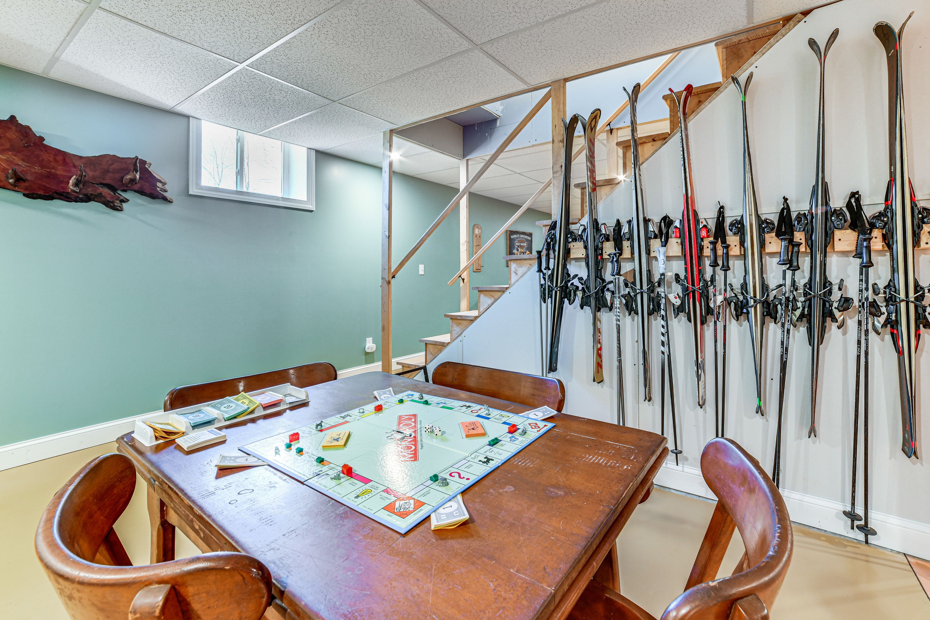 Game Room | Shuffleboard | Dartboard | Board Games | Wet Bar | Basement