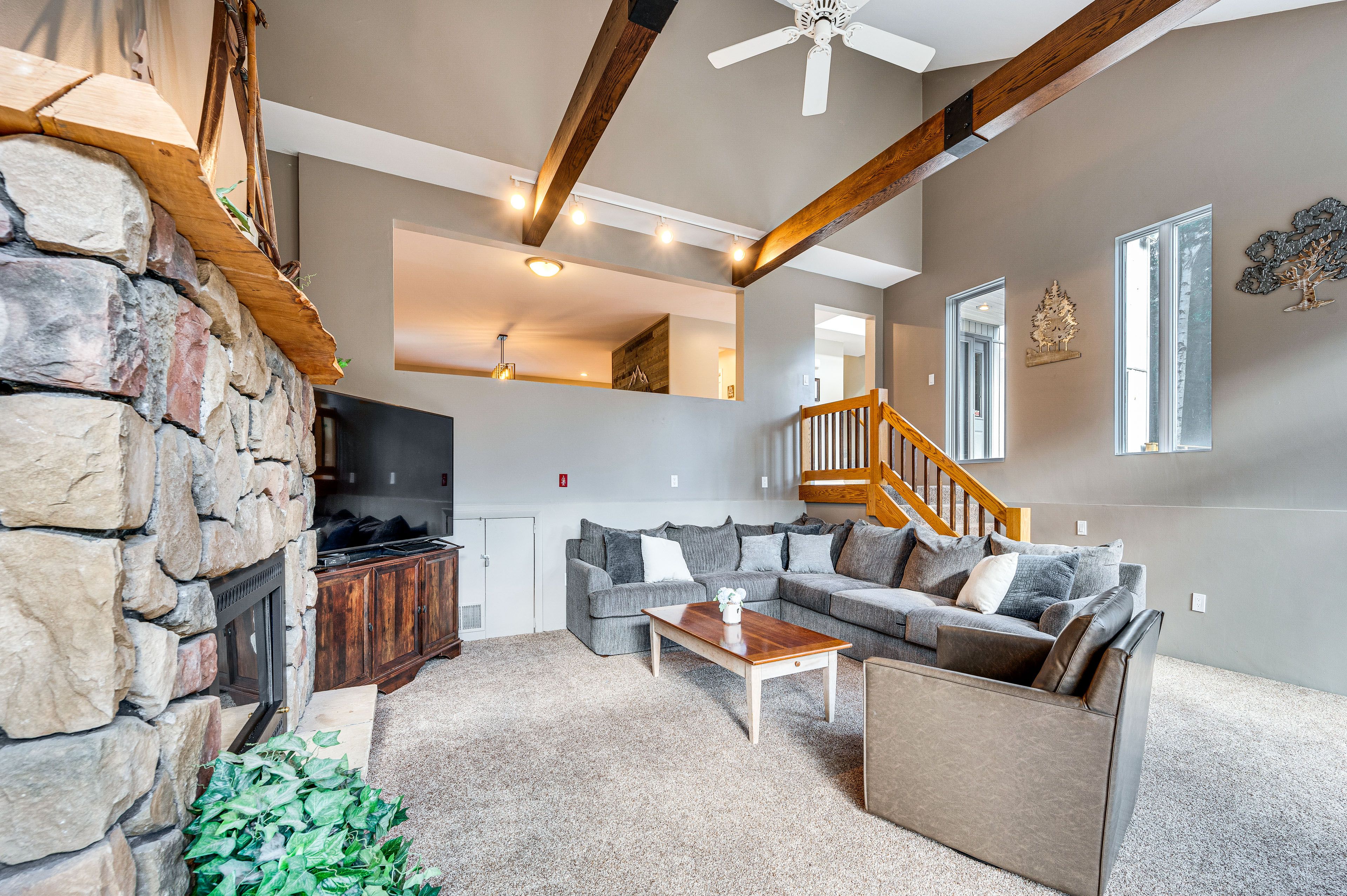 Living Room | Smart TV | Electronic Game Table | Gas Fireplace | 1st Floor