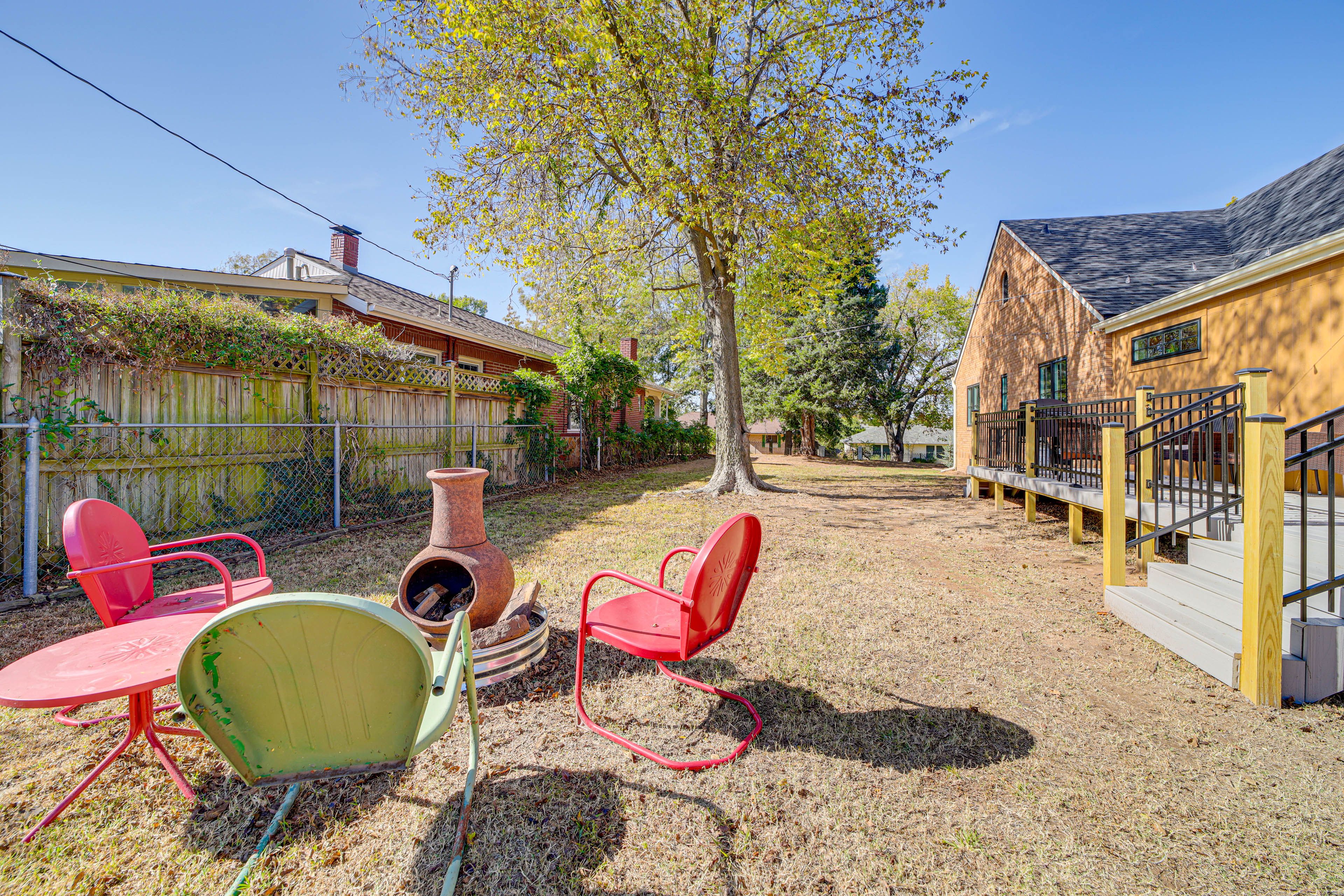 Property Exterior | Fenced Yard | Wood-Burning Chiminea