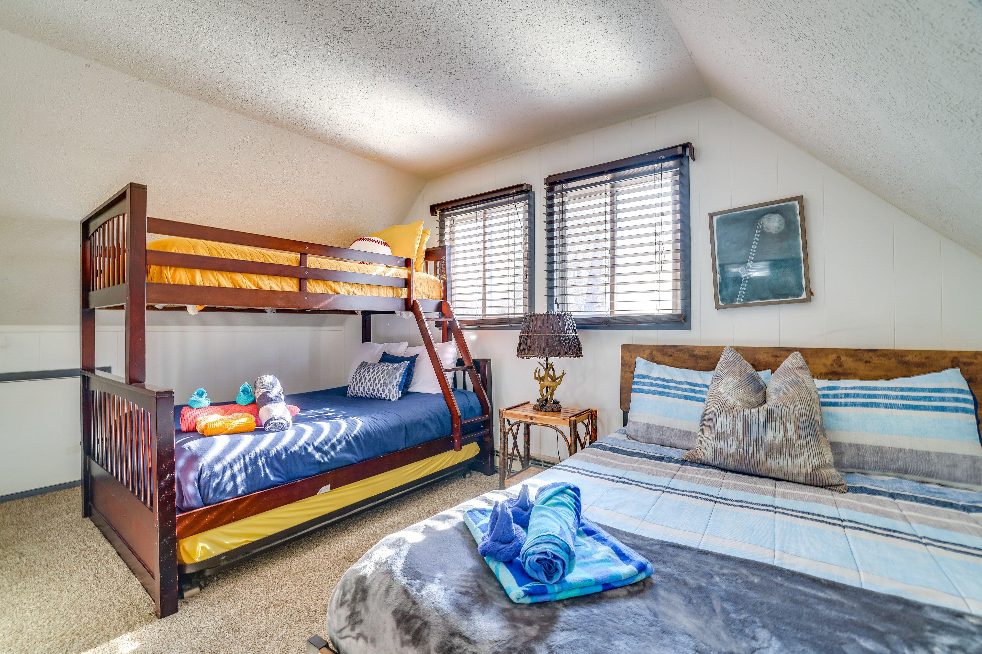 Bedroom 2 | Queen Bed | Twin/Full Bunk Bed w/ Twin Trundle | 2nd Floor