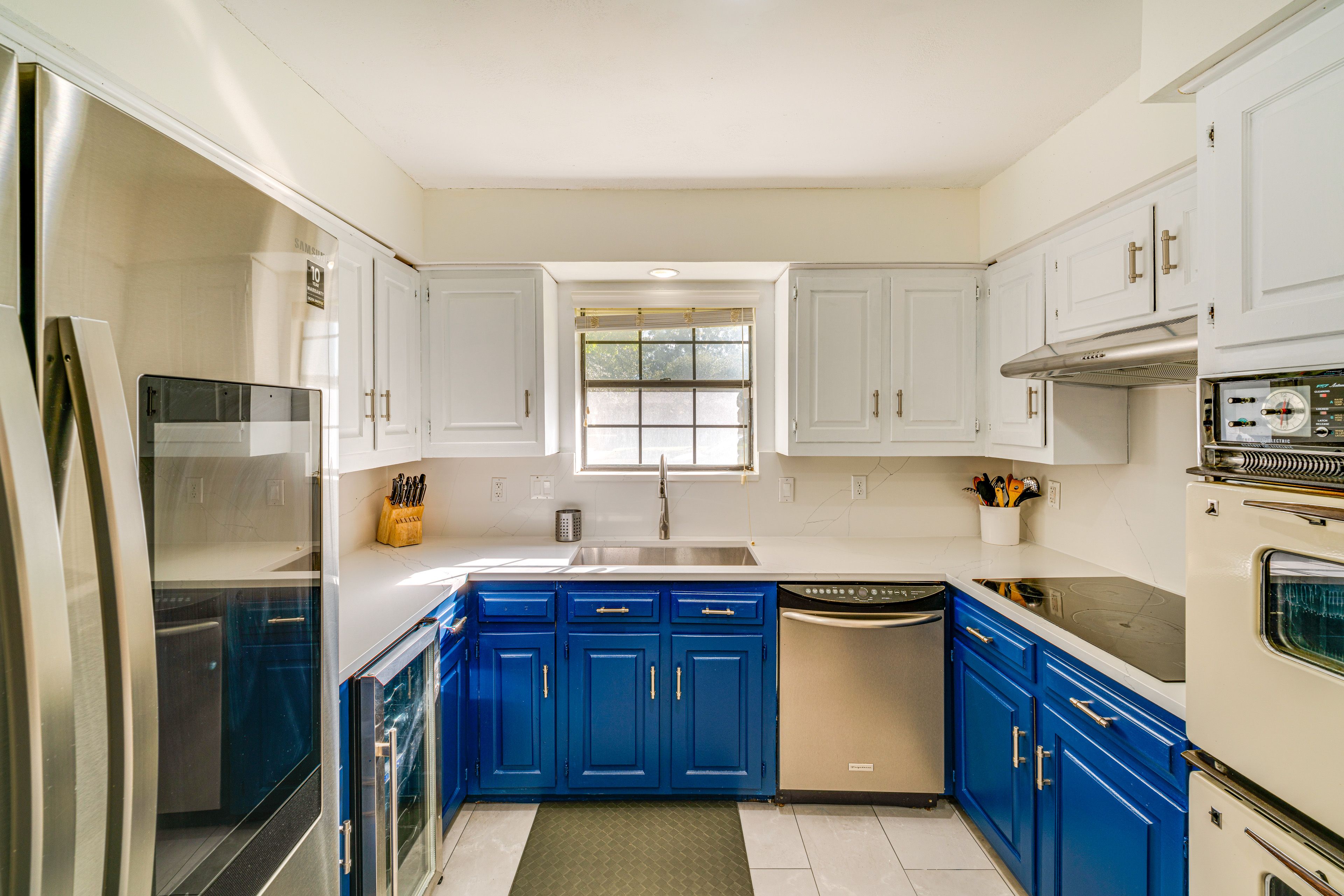 Kitchen | Double Oven | Stove | Keurig Coffee Maker | Wine Fridge