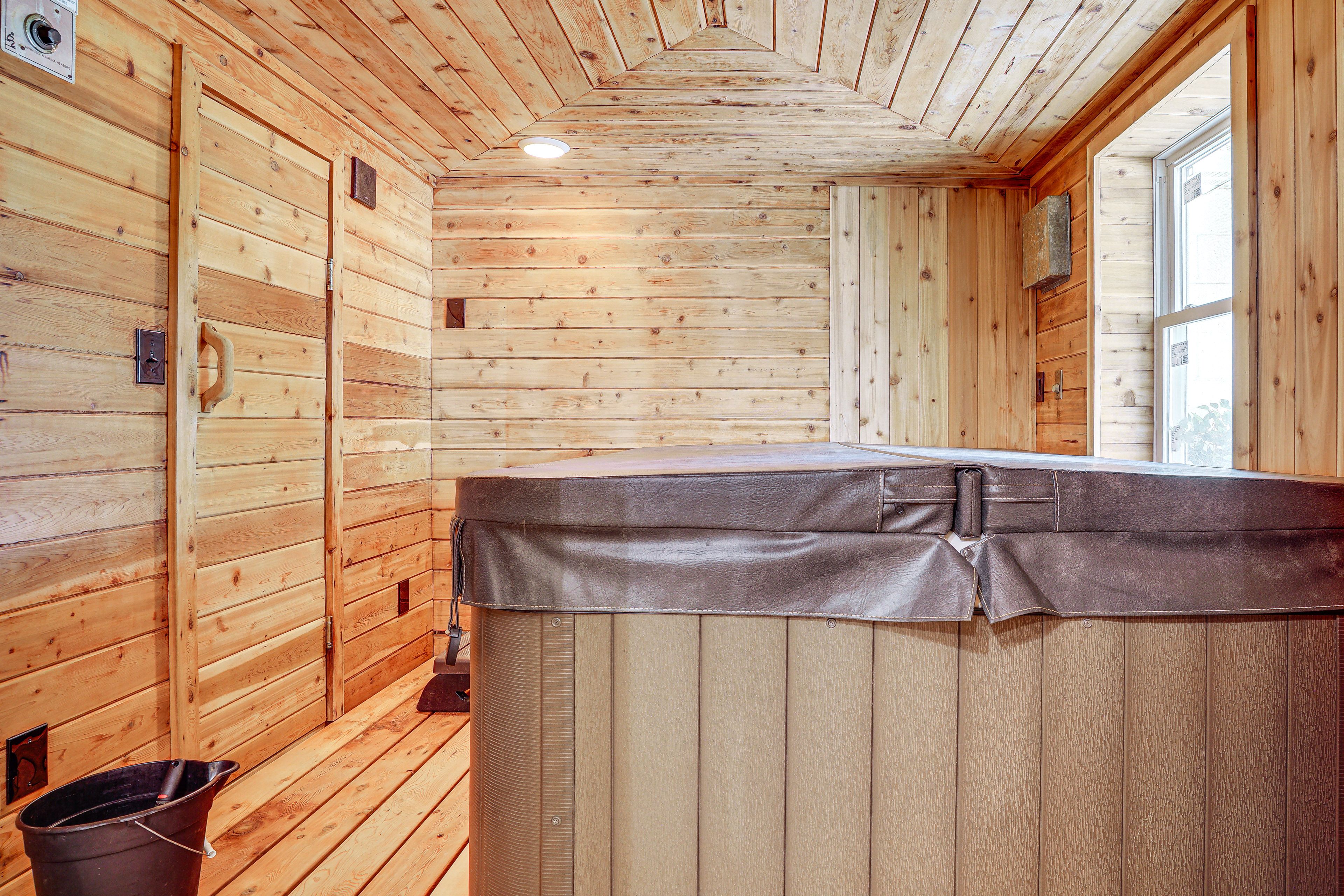 Indoor Hot Tub & Sauna | Lower Level