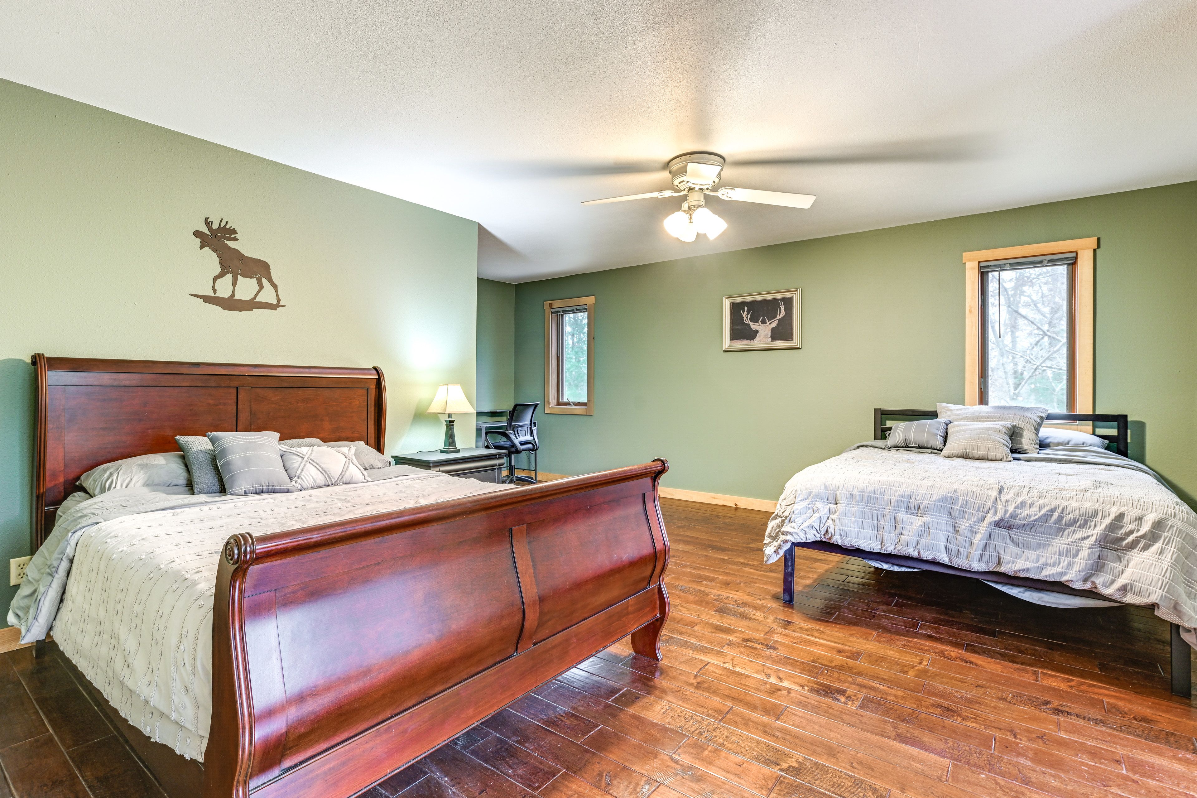 Bedroom 3 | Upper Level | 2 Queen Beds | Laptop-Friendly Workspace
