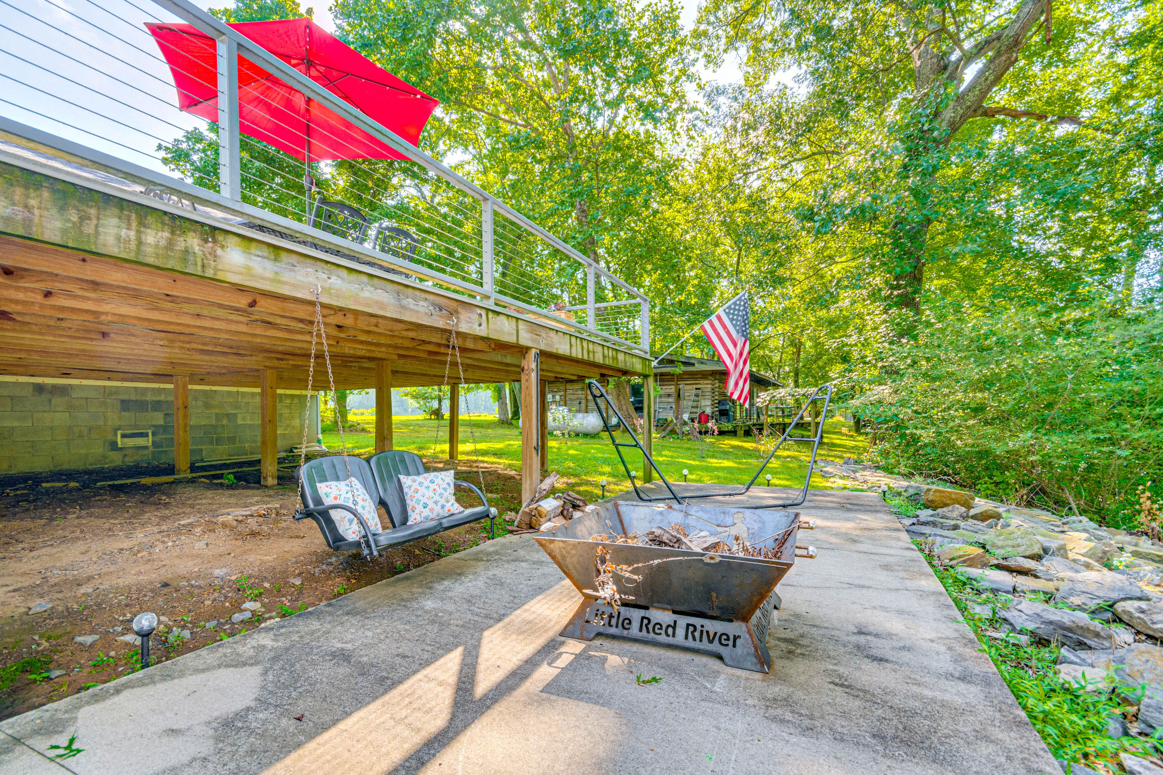 Fire Pit Area | Porch Swing