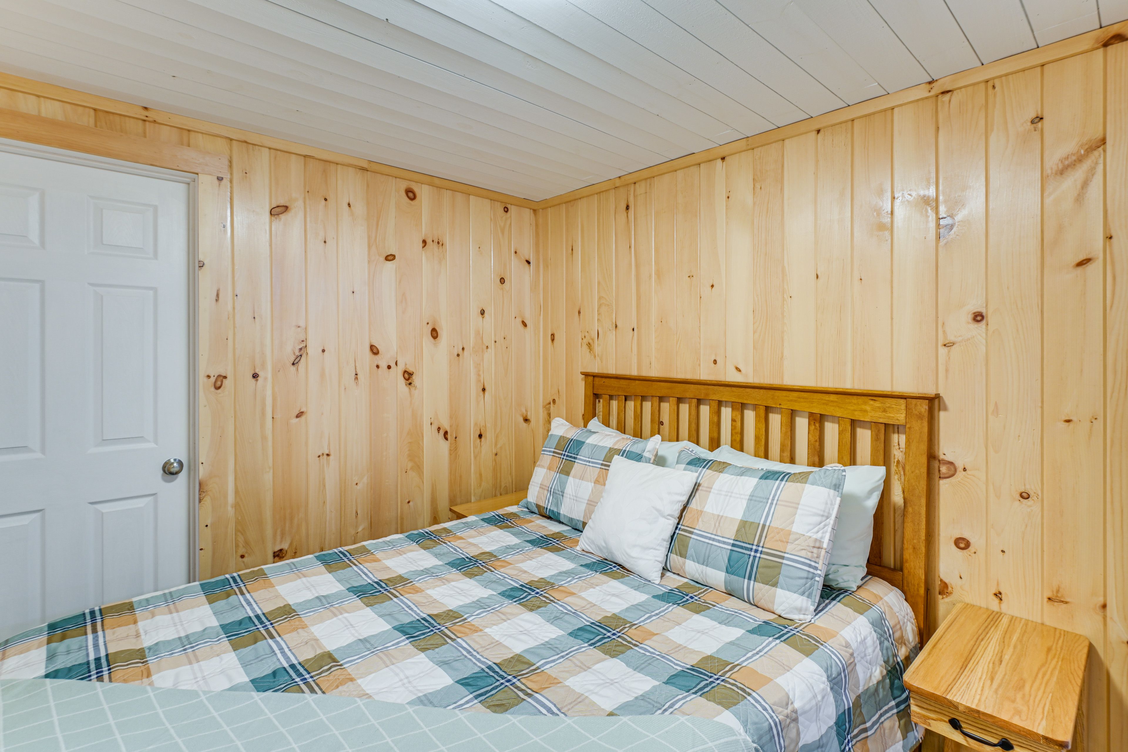 Bedroom 1 | Queen Bed | Linens Provided | Radiant Baseboard Heat