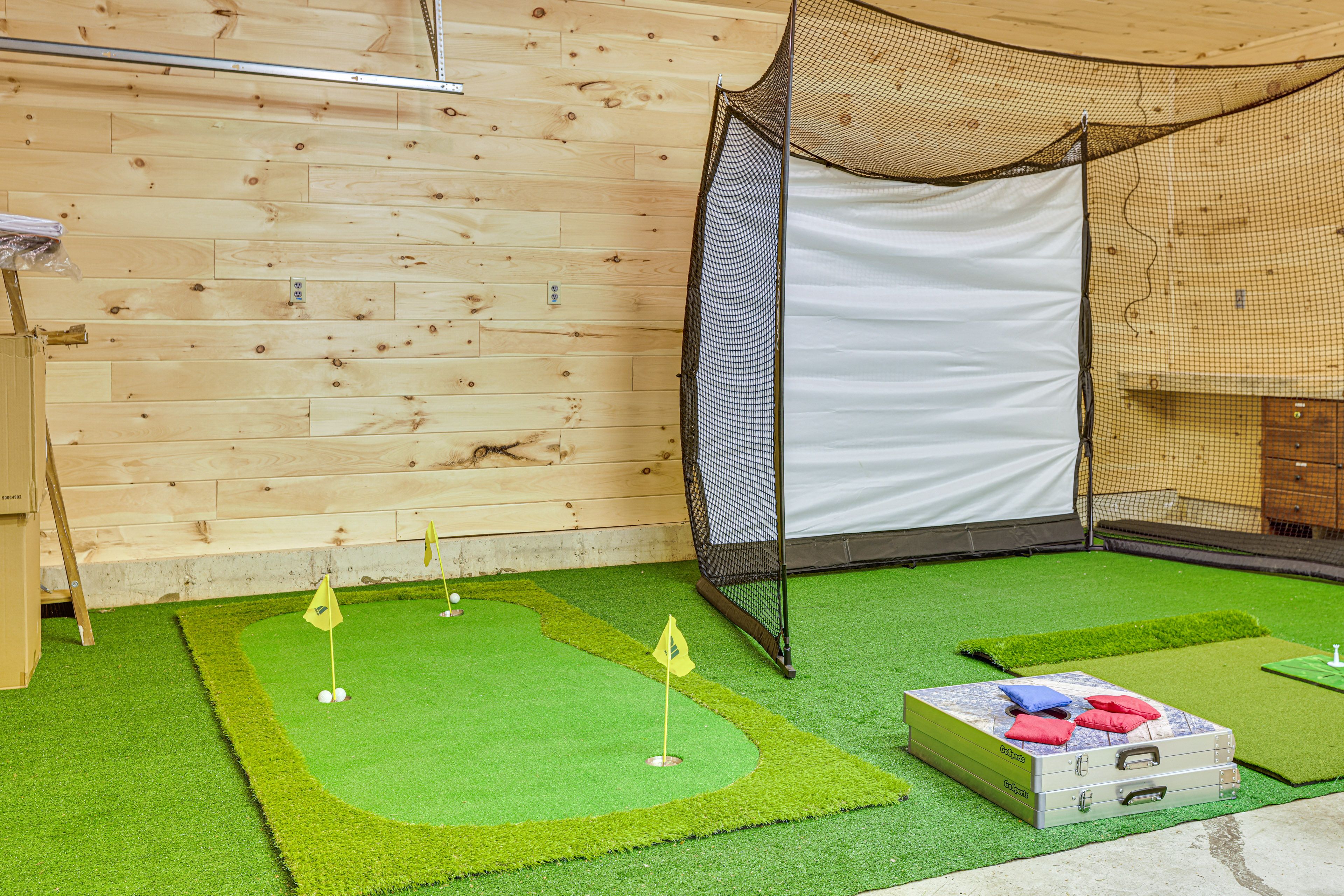 Garage Putting Green and Practice Net | Man Cave