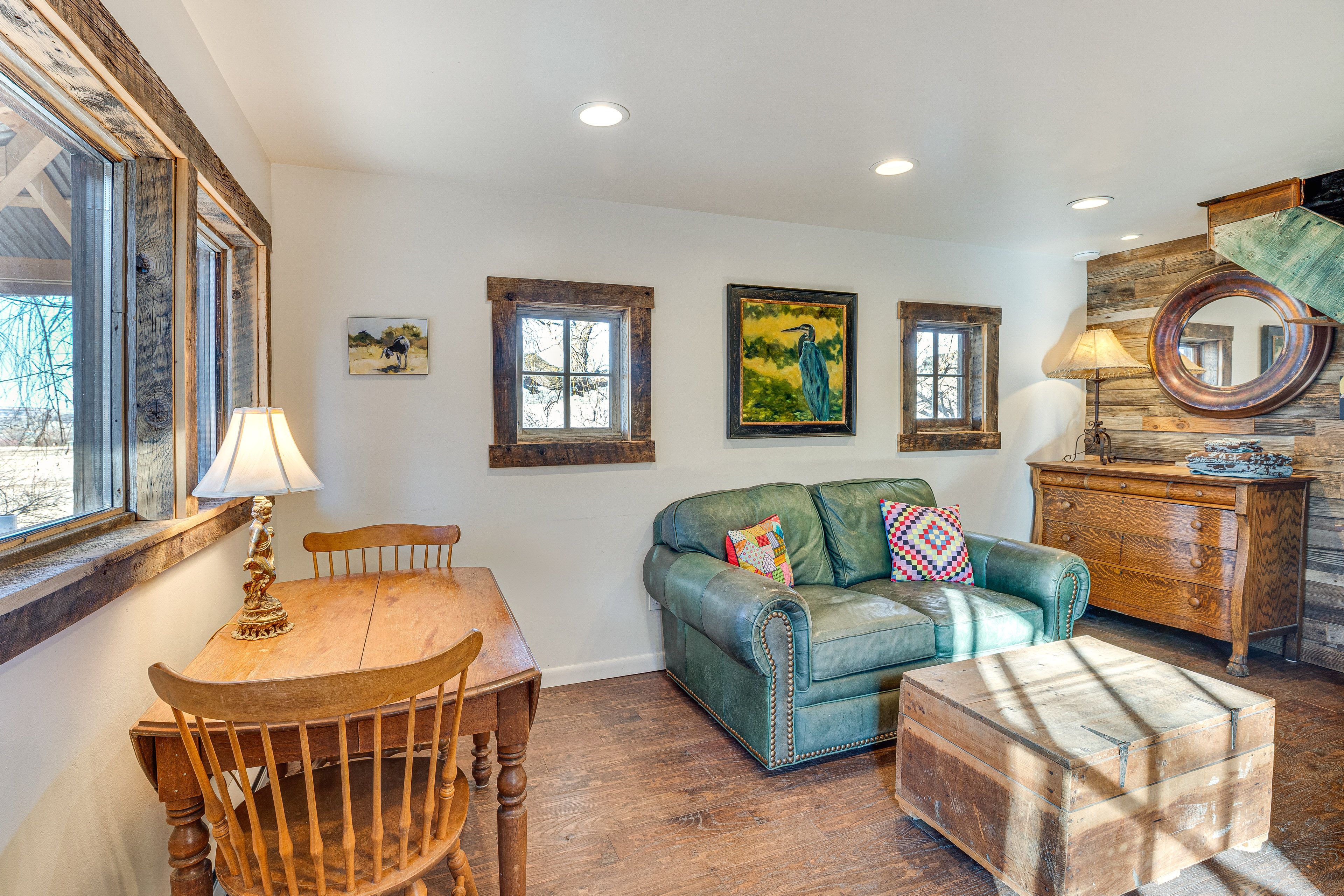 Living Room & Dining Area | 1st Floor | 2-Story Cabin