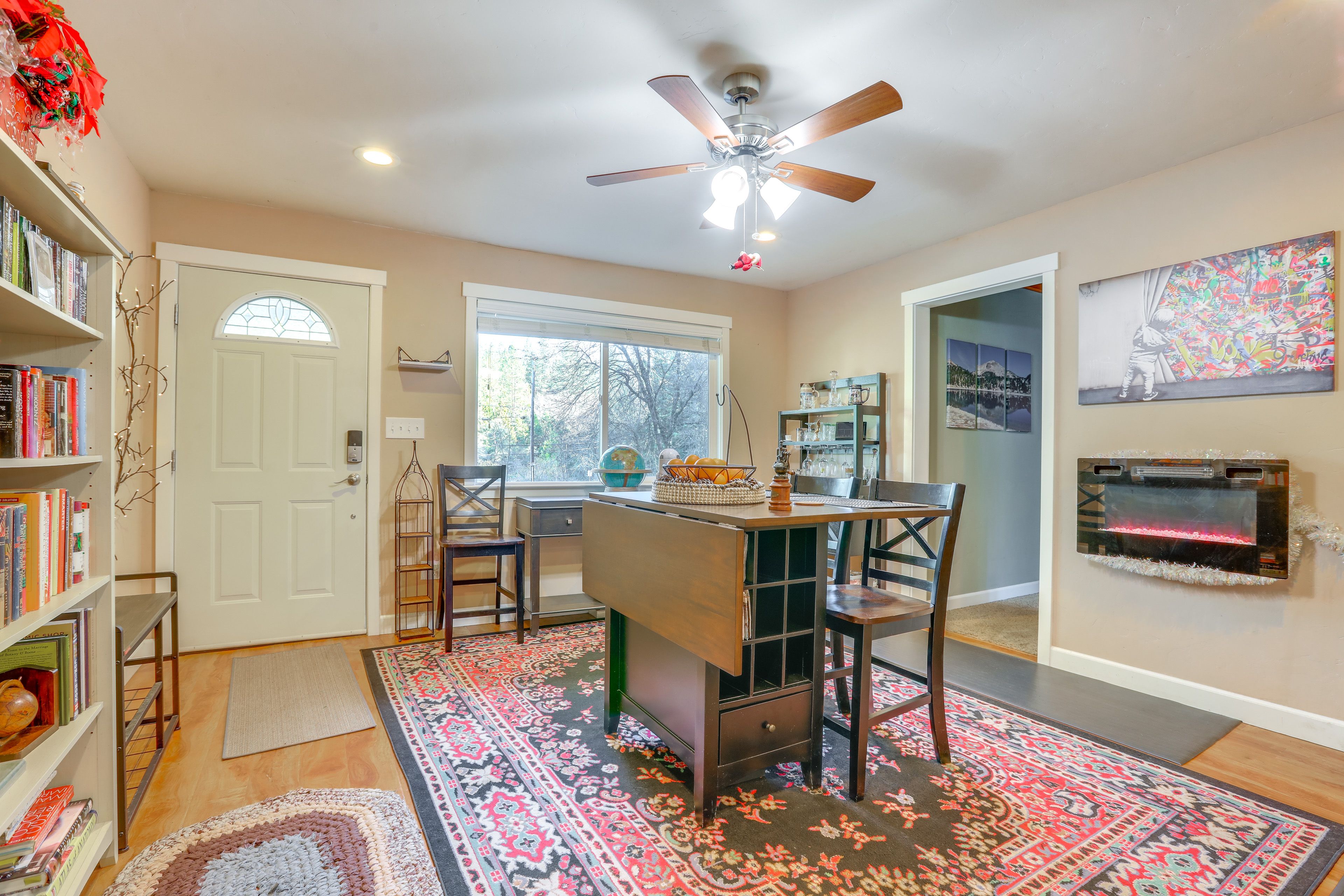Dining Table | Dishware & Flatware | Electric Fireplace