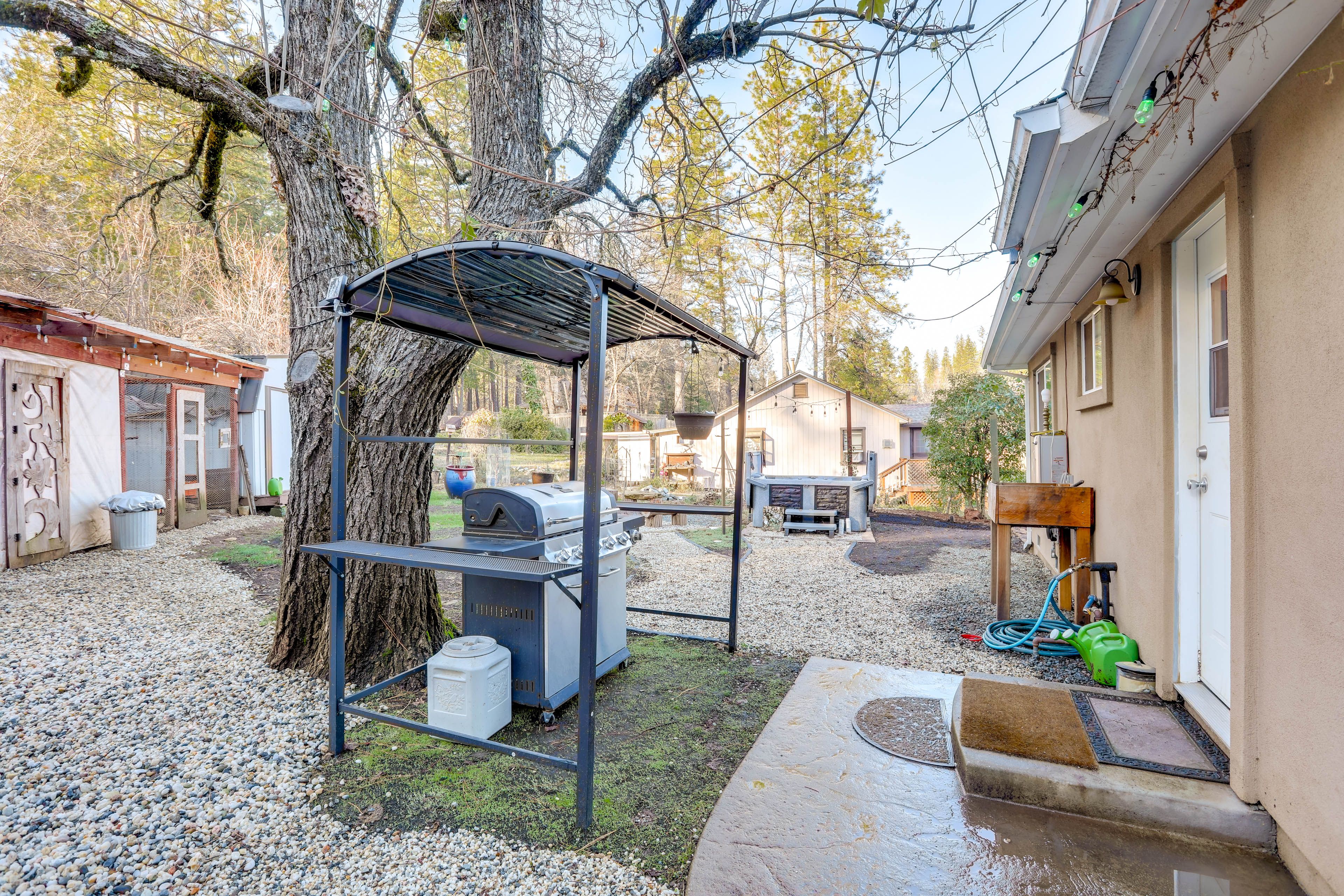 Exterior | Gas Grill | Hot Tub | Chicken Coop On-Site