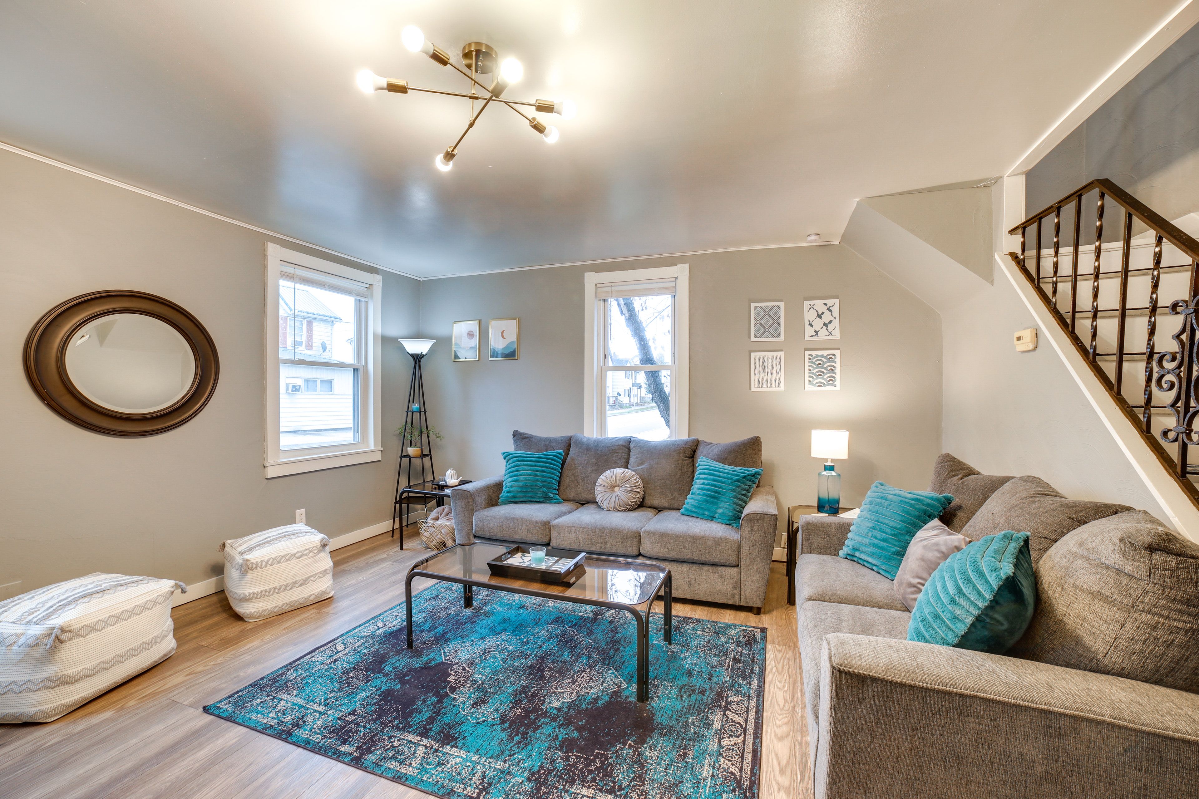 Living Room | Smart TV | Electric Fireplace | 1st Floor