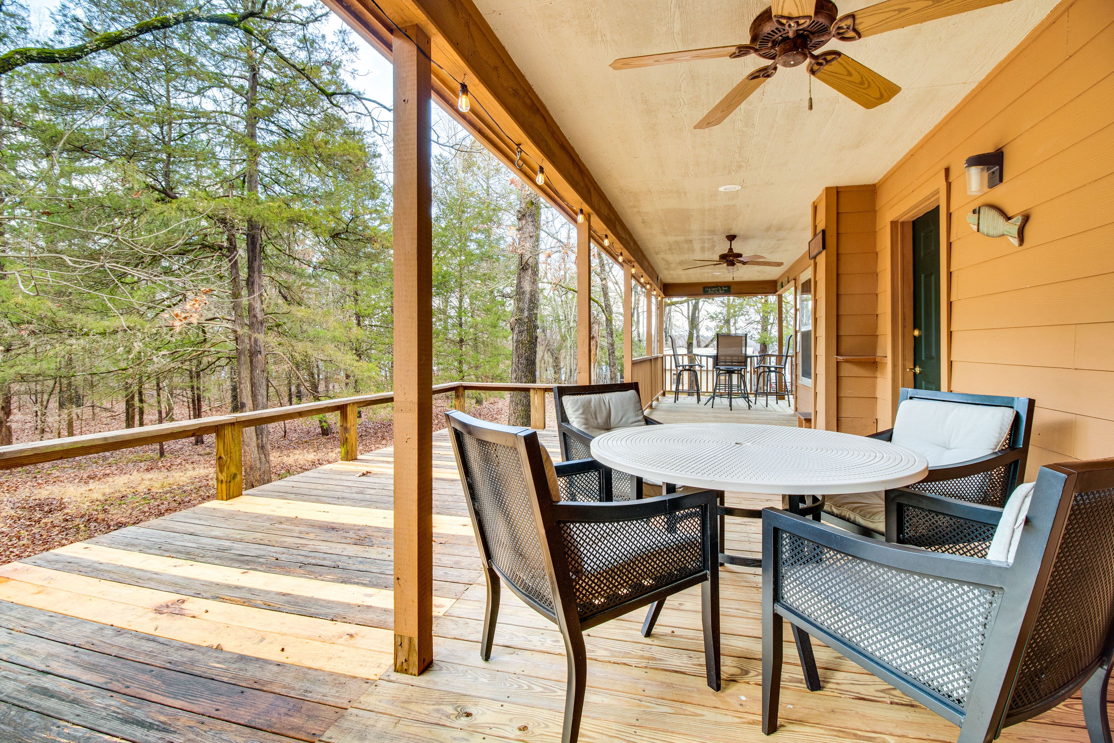 Wraparound Deck | Outdoor Dining | Wooded & Water Views