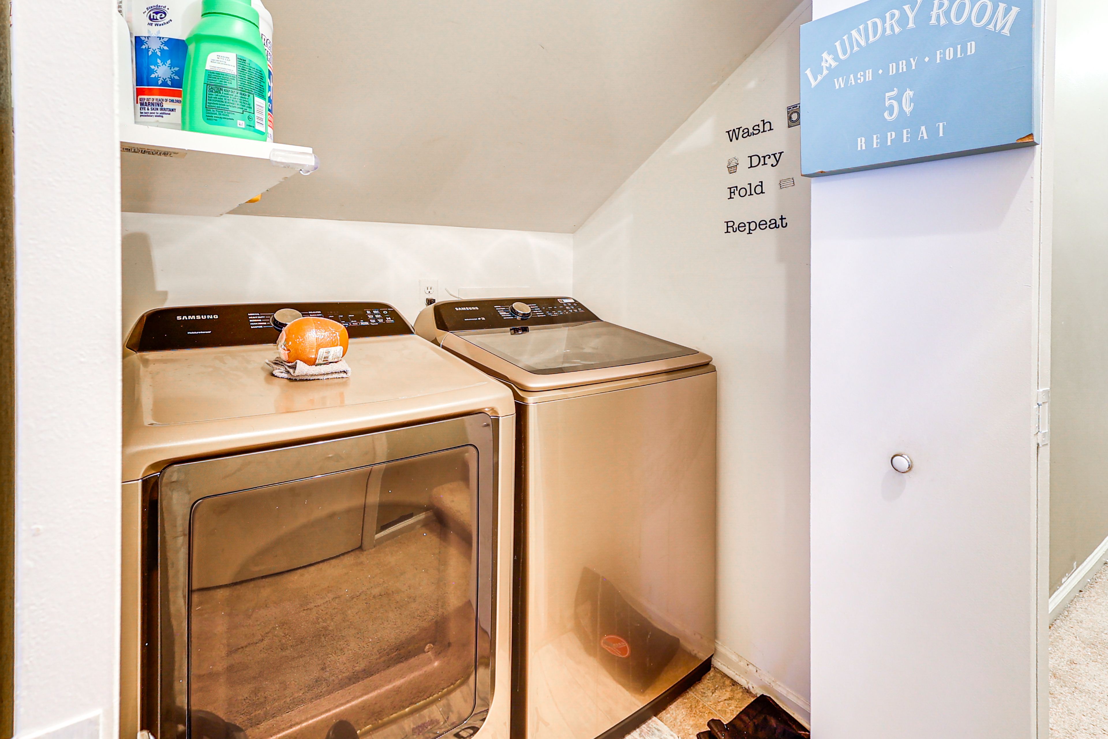Laundry Area | 2nd Floor | Washer/Dryer | Hangers | Iron/Board