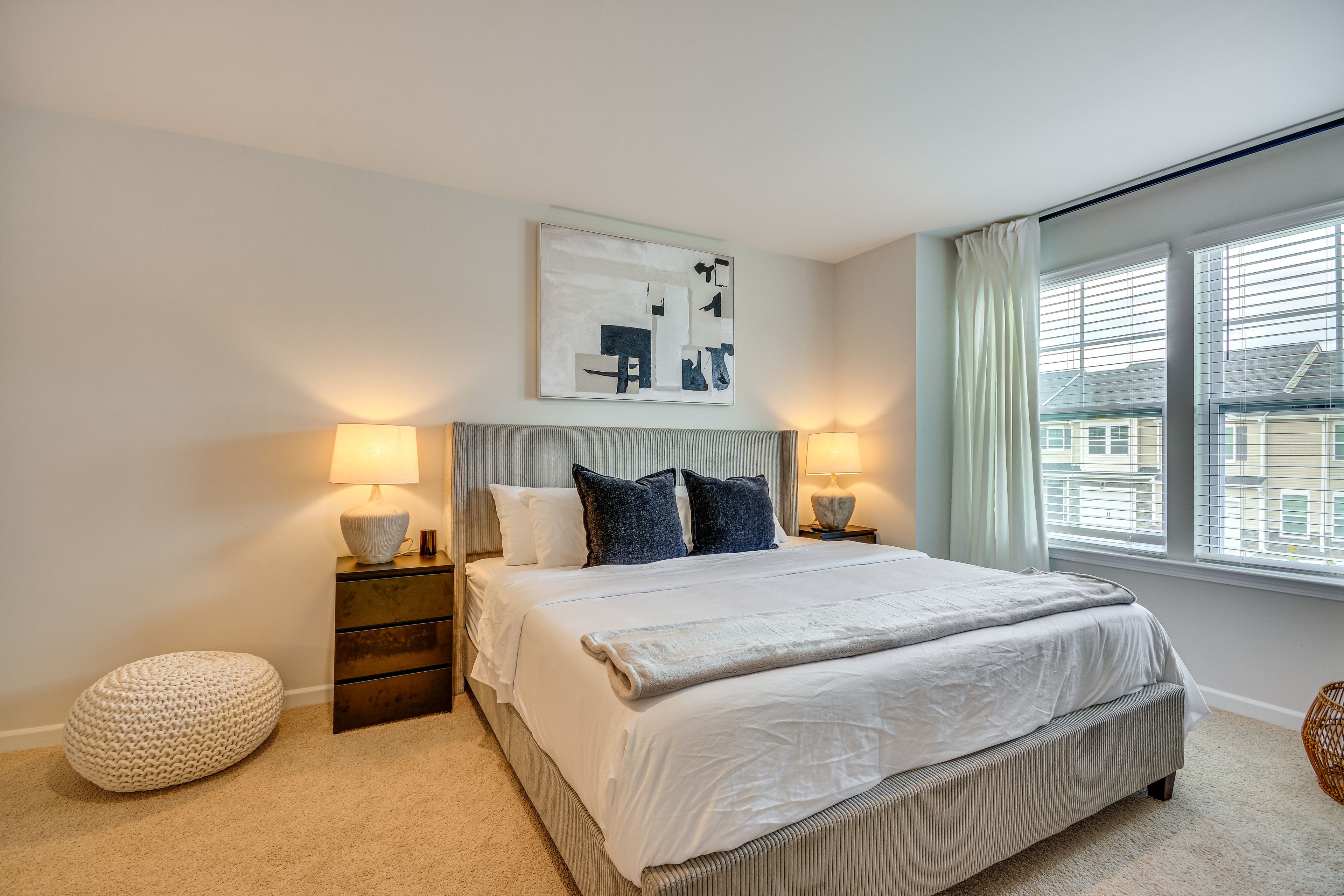 Bedroom 1 | 2nd Floor | King Bed | Linens Provided | Desk Workspace | Smart TV