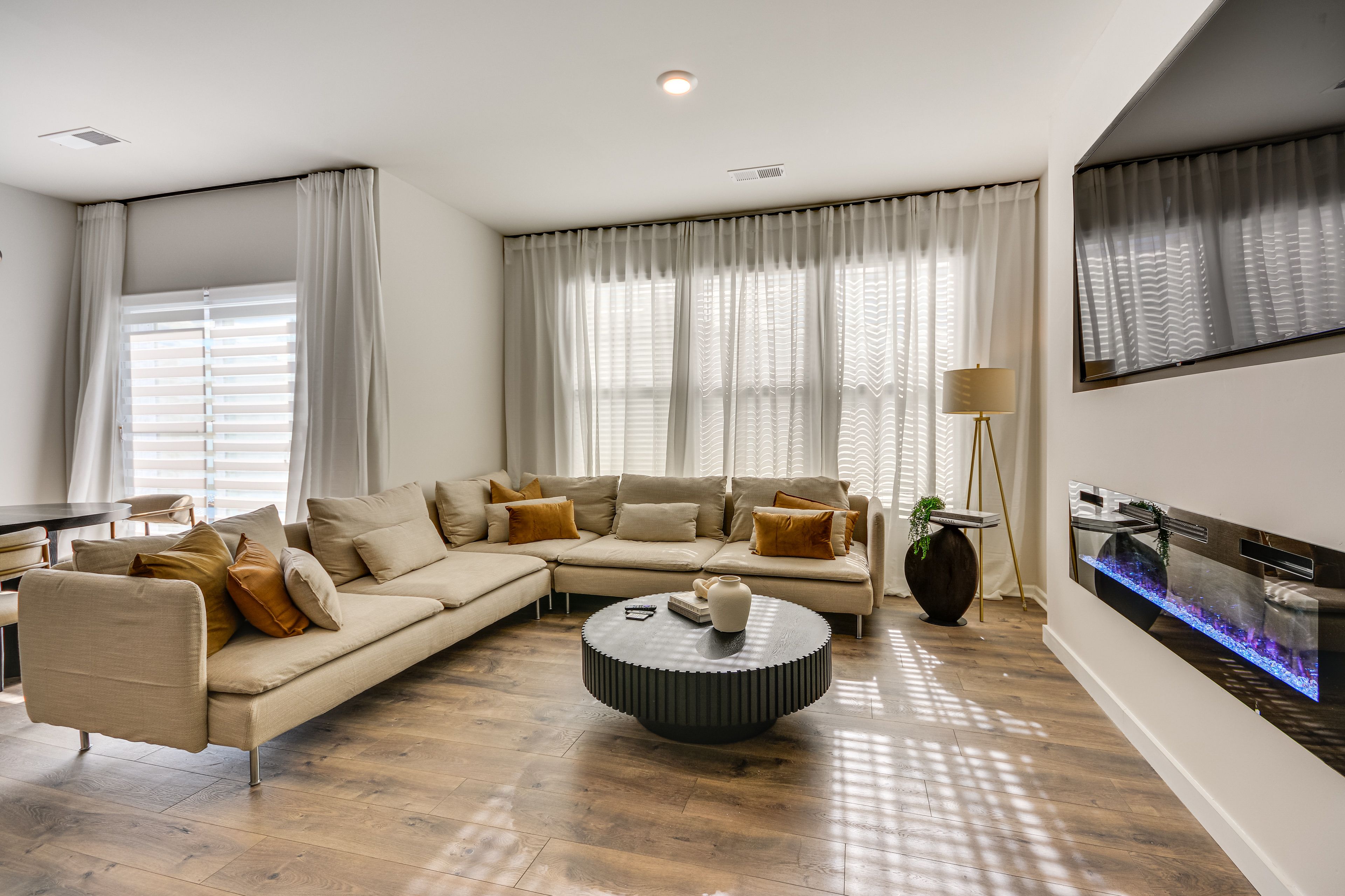Living Room | 1st Floor | Smart TV | Electric Fireplace