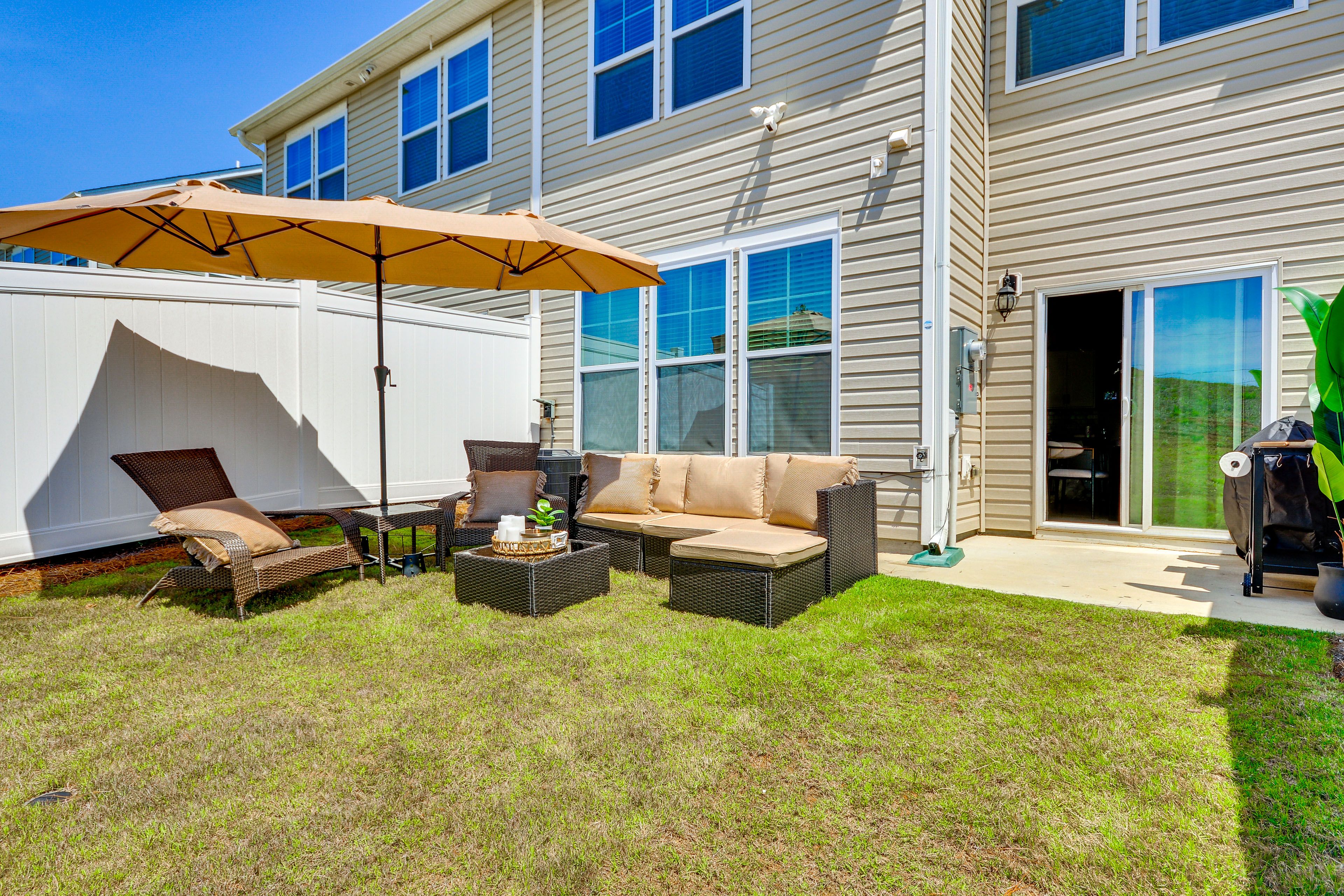Partially Fenced Backyard | 2-Story Townhome
