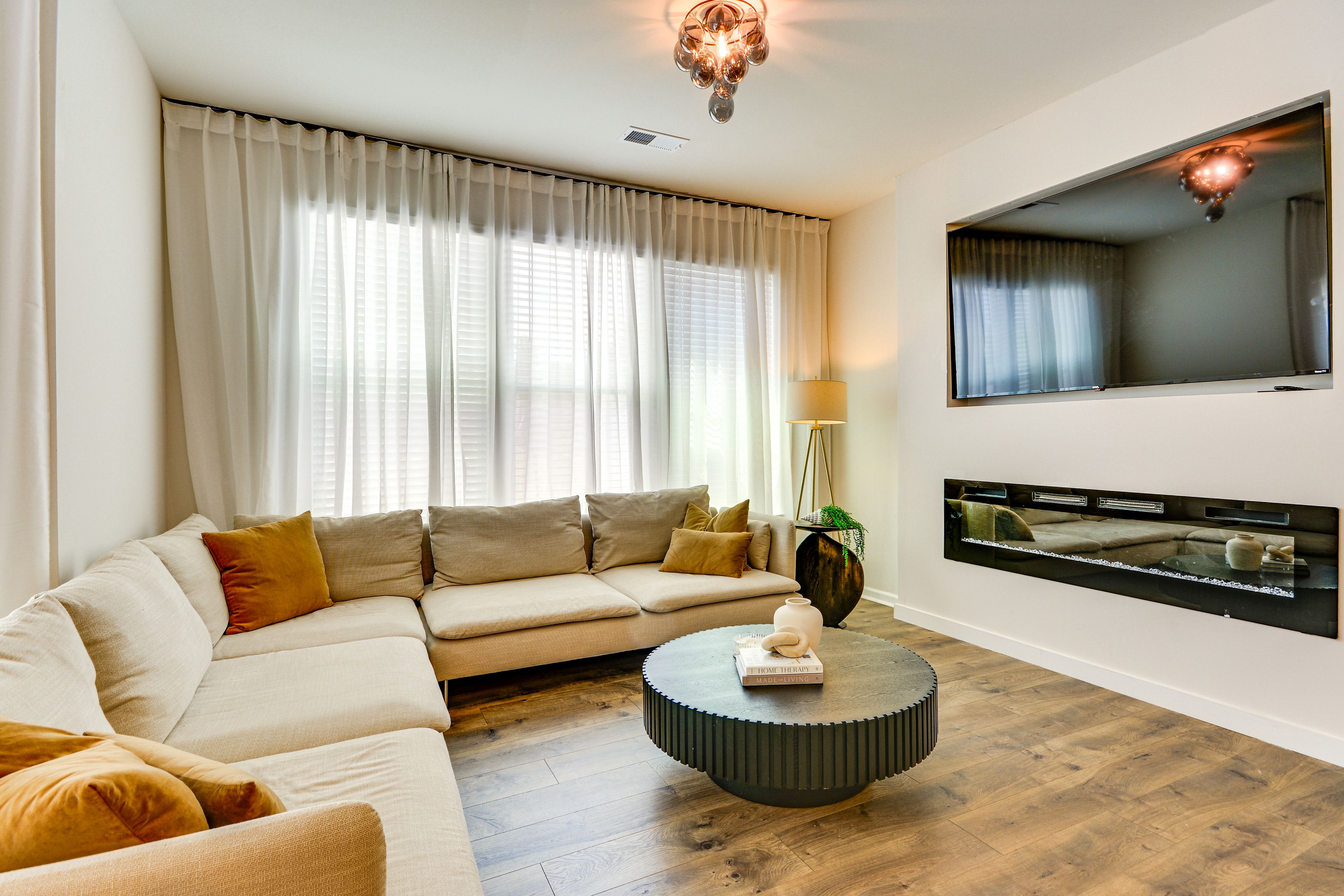 Living Room | 1st Floor | Smart TV | Electric Fireplace