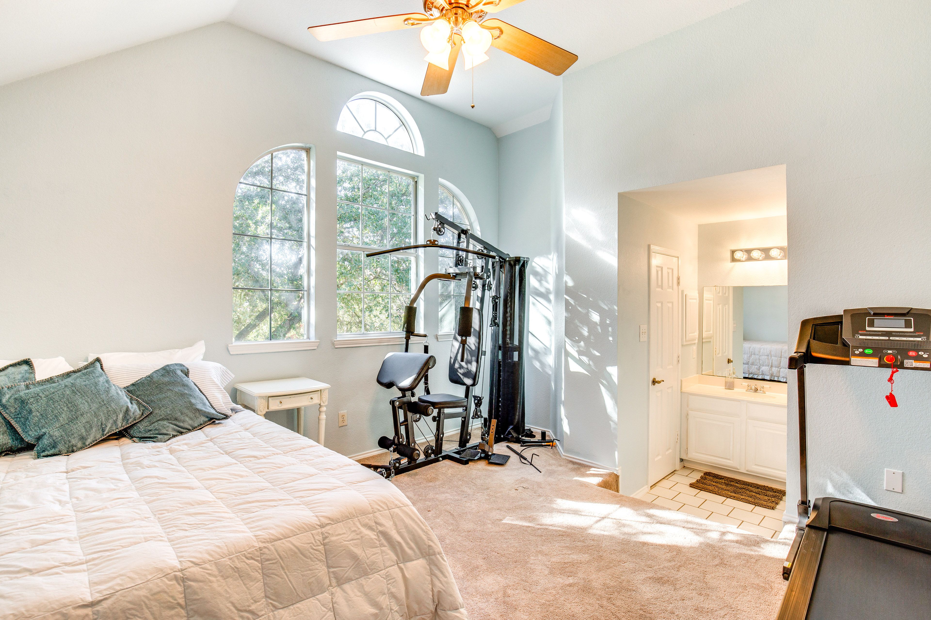 Bedroom 3 | 2nd Floor | Queen Bed | Workout Equipment | En-Suite Bathroom